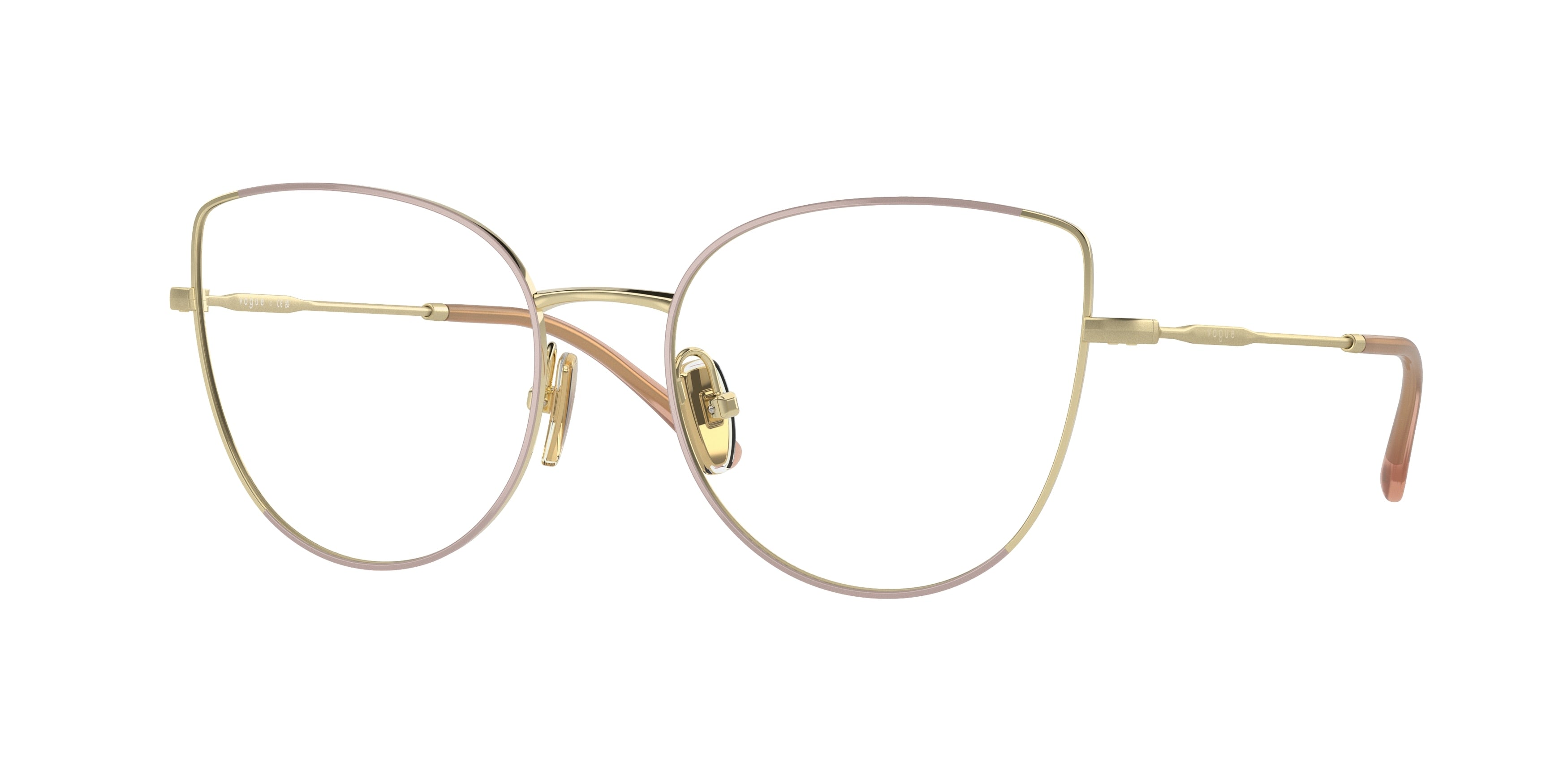 Vogue VO4298T Cat Eye Eyeglasses 5193-Top Nude/Light Gold 53-140-18 - Color Map Brown