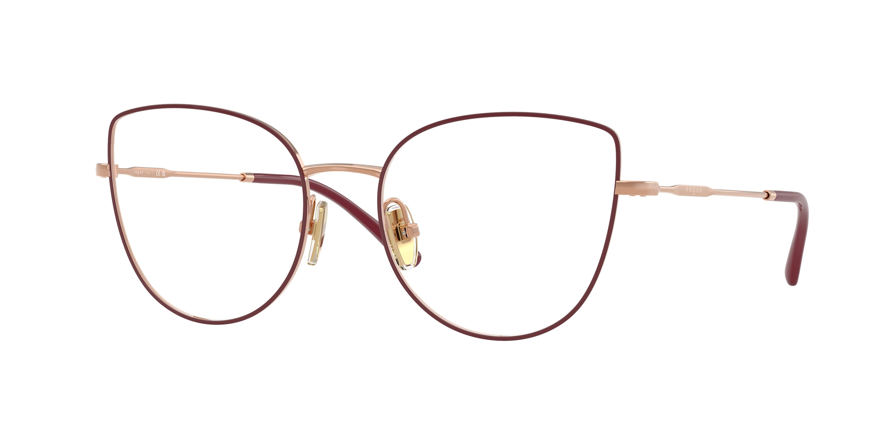 Vogue VO4298T Cat Eye Eyeglasses 5194-Top Bordeaux/Rose Gold 53-140-18 - Color Map Red
