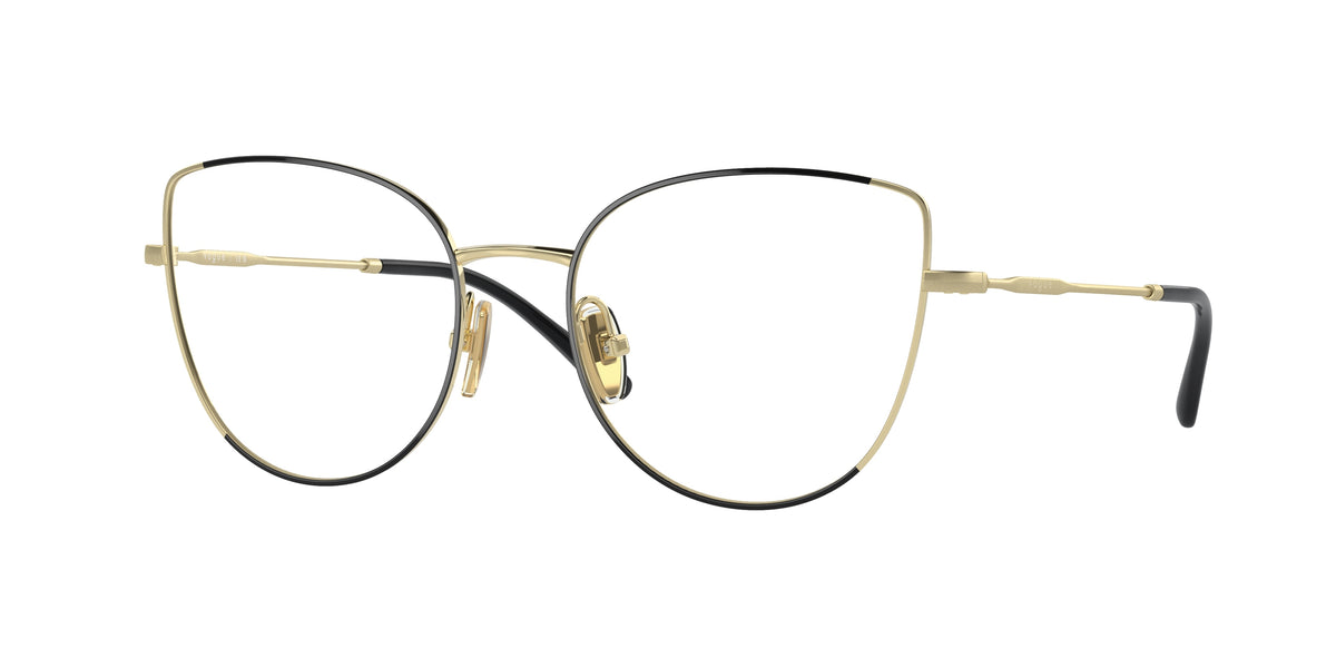 Vogue VO4298T Cat Eye Eyeglasses 5195-Top Black/Light Gold 53-140-18 - Color Map Black