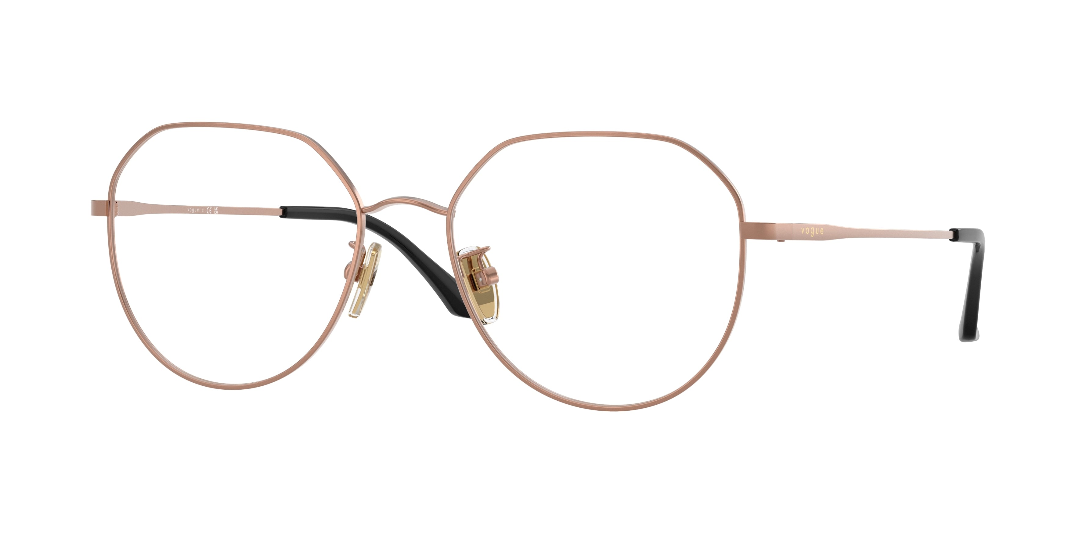 Vogue VO4301D Irregular Eyeglasses 5075-Matte Rose Gold 55-145-18 - Color Map Gold