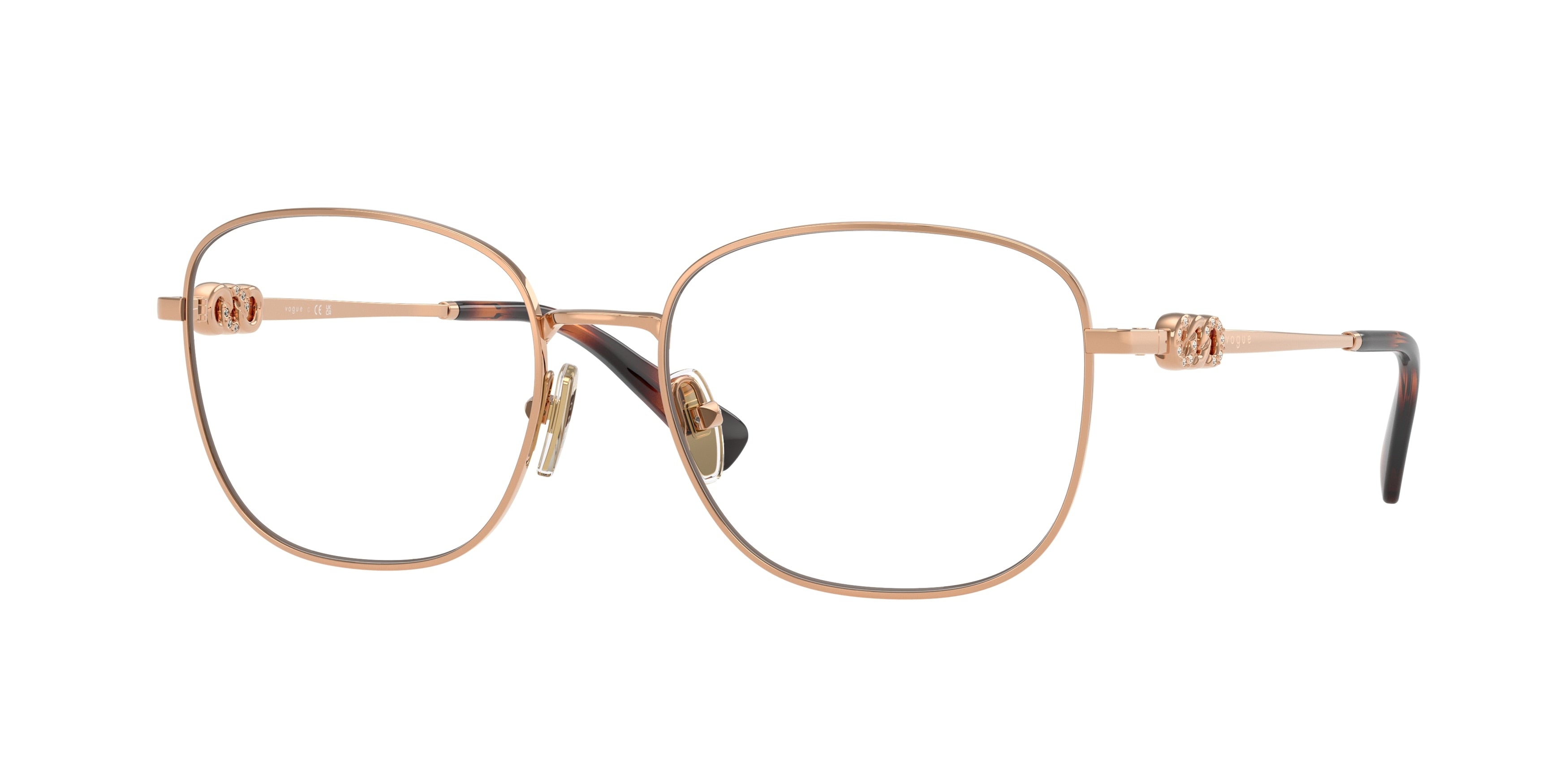 Vogue VO4319B Square Eyeglasses 5152-Rose Gold 54-140-17 - Color Map Gold