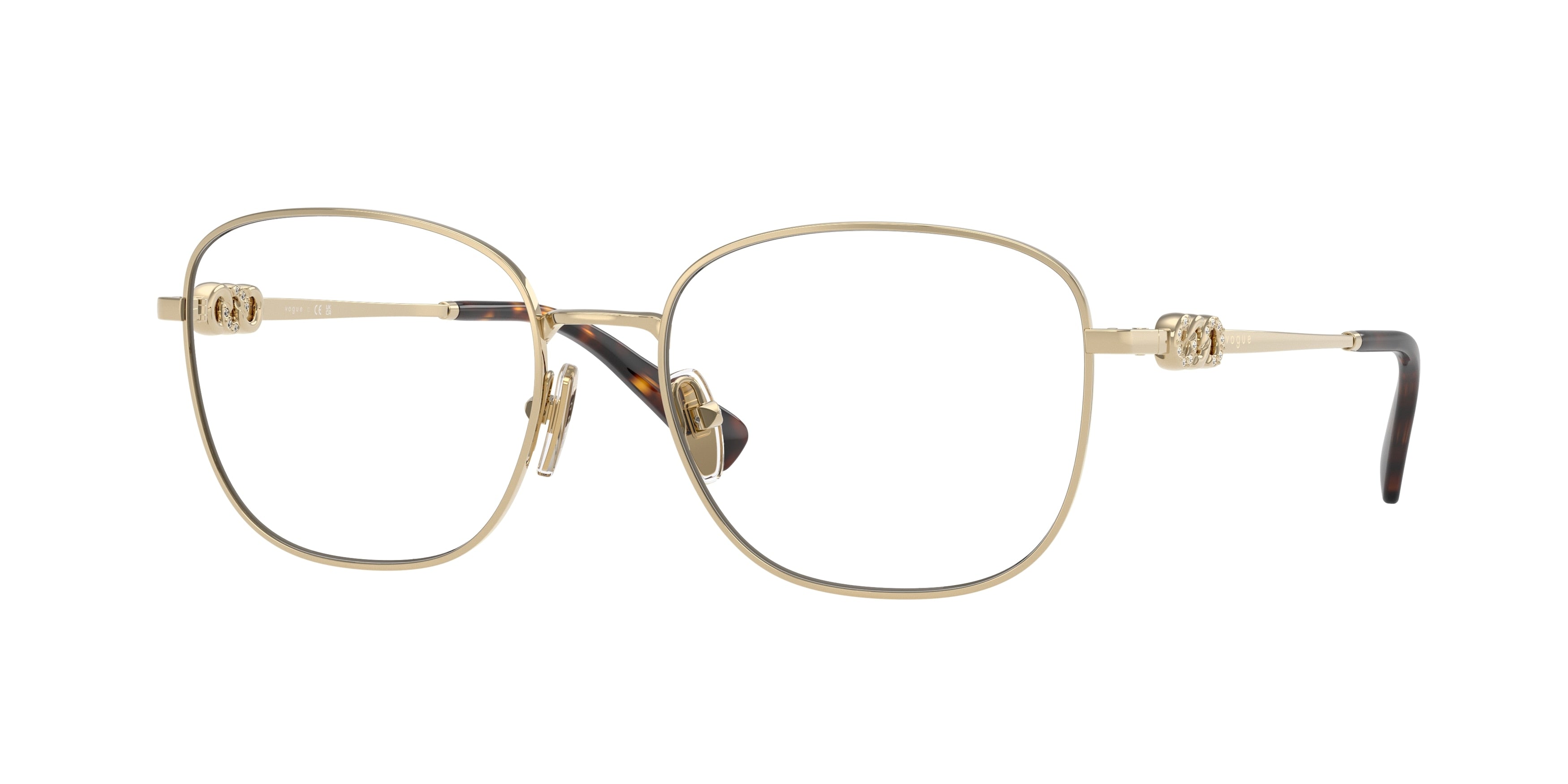 Vogue VO4319B Square Eyeglasses 848-Pale Gold 54-140-17 - Color Map Gold