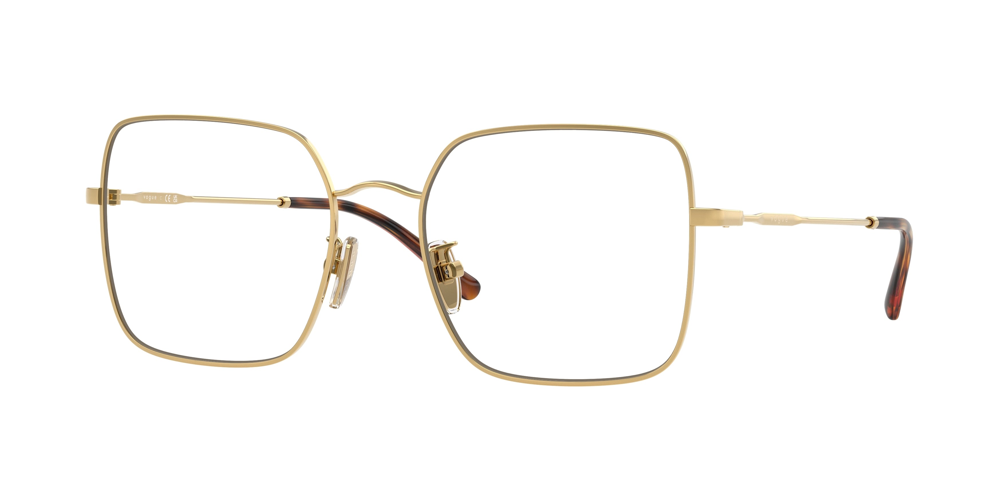 Vogue VO4328D Square Eyeglasses 280-Gold 54-145-19 - Color Map Gold