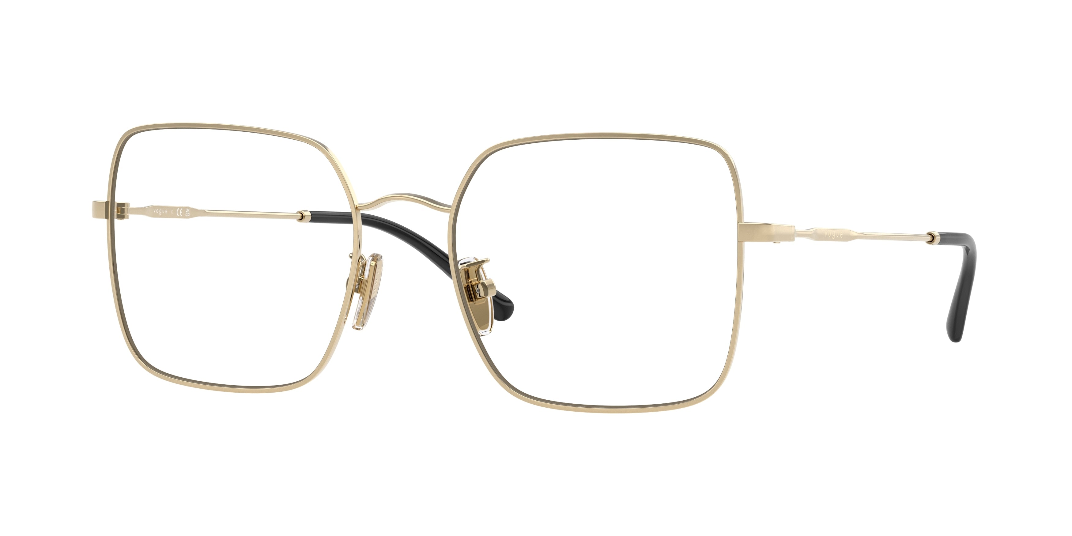 Vogue VO4328D Square Eyeglasses 848-Pale Gold 54-145-19 - Color Map Gold