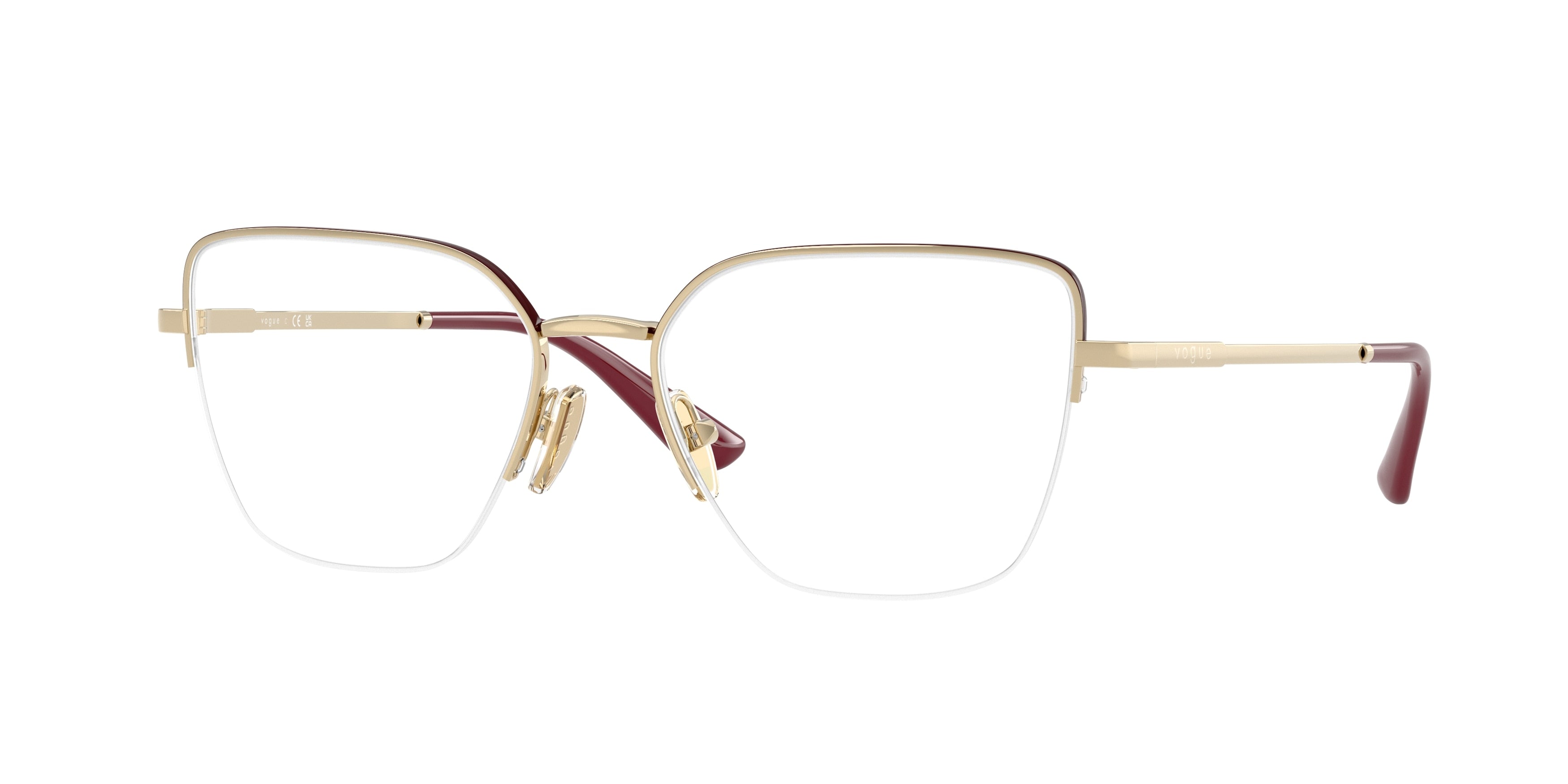 Vogue VO4331 Butterfly Eyeglasses 5208-Pale Gold/Top Bordeaux 53-140-17 - Color Map Gold