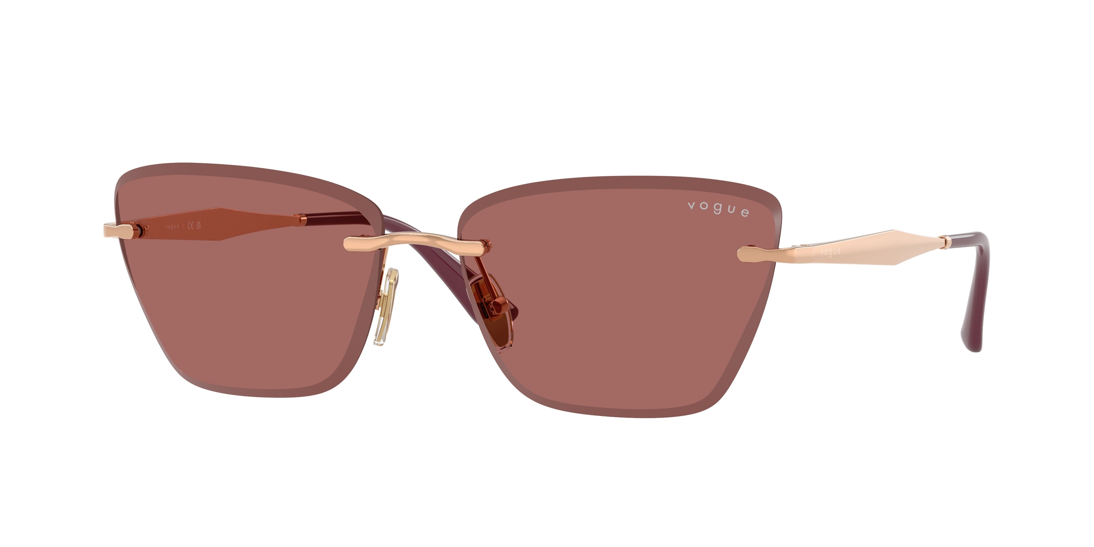 Vogue VO4332S Cat Eye Sunglasses 515269-Rose Gold 59-140-15 - Color Map Gold