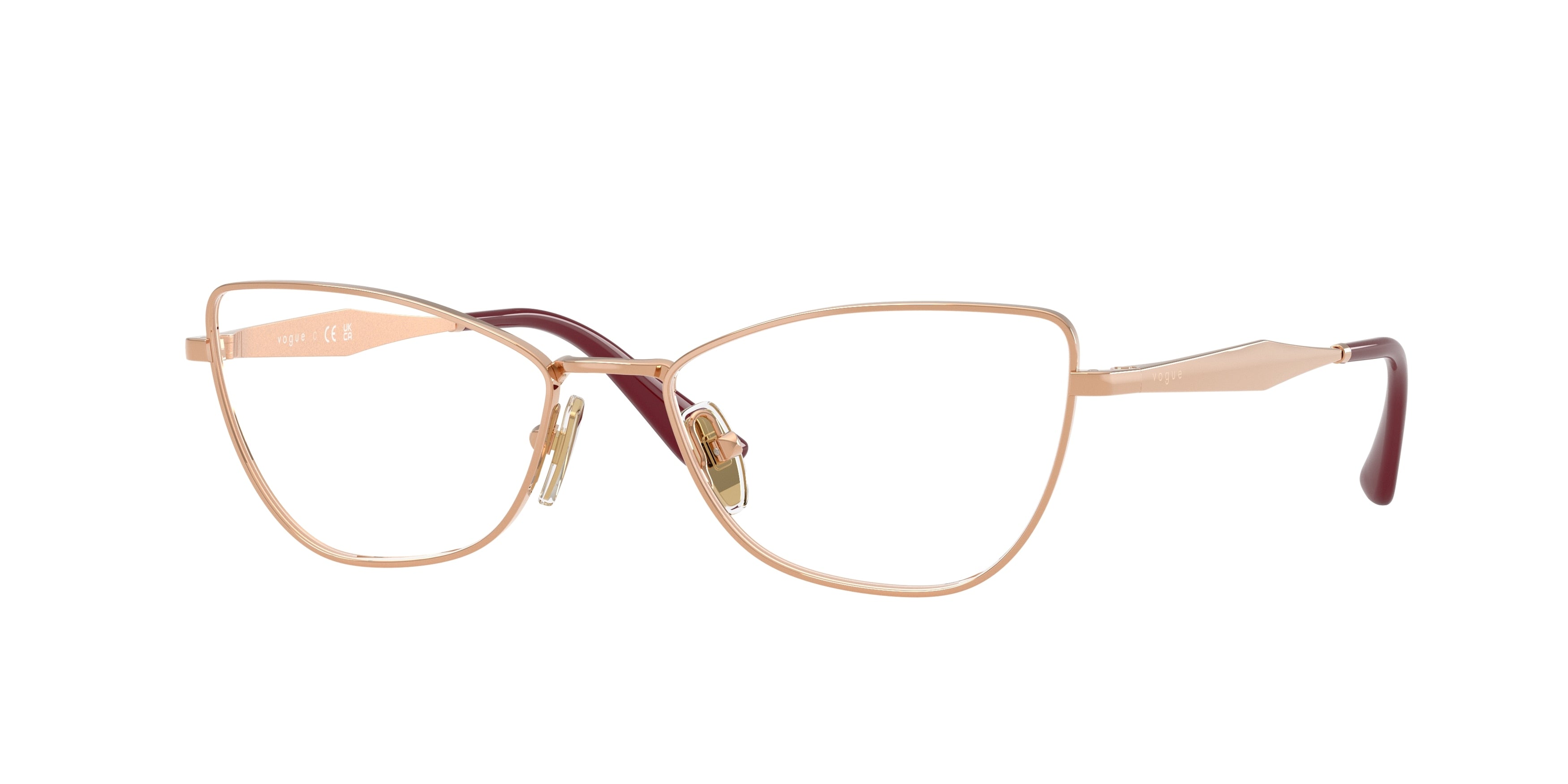 Vogue VO4333 Butterfly Eyeglasses 5152-Rose Gold 54-140-16 - Color Map Gold