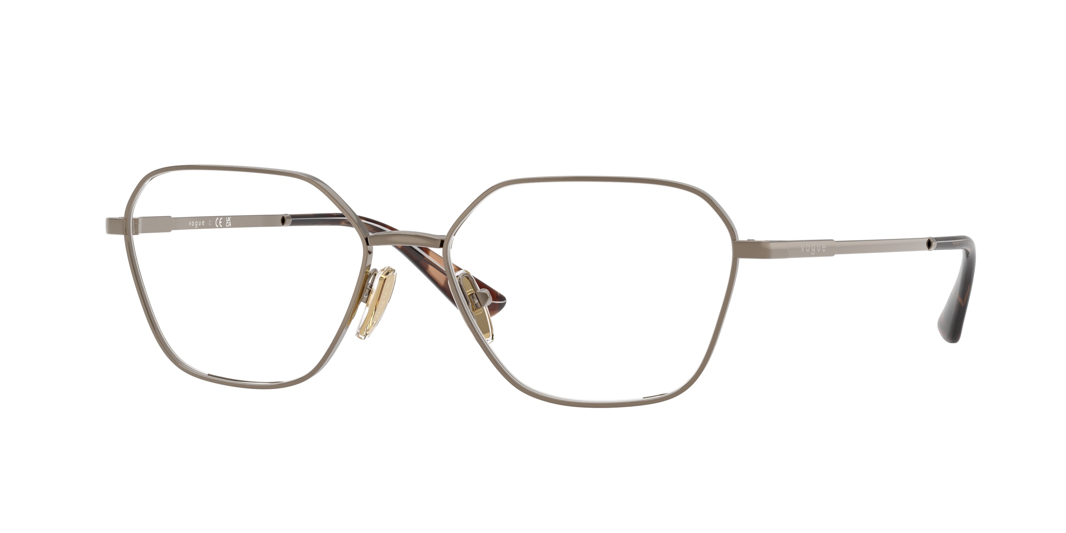 Vogue VO4334 Irregular Eyeglasses 5138-Light Brown 54-140-16 - Color Map Brown