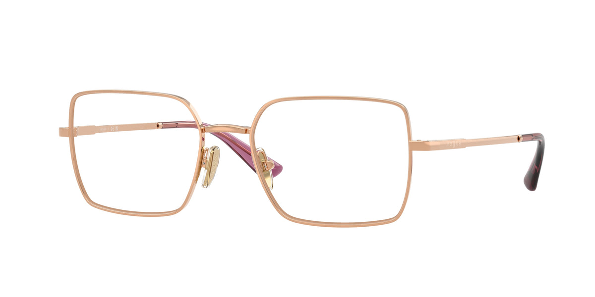 Vogue VO4340 Rectangle Eyeglasses 5152-Rose Gold 53-140-18 - Color Map Gold