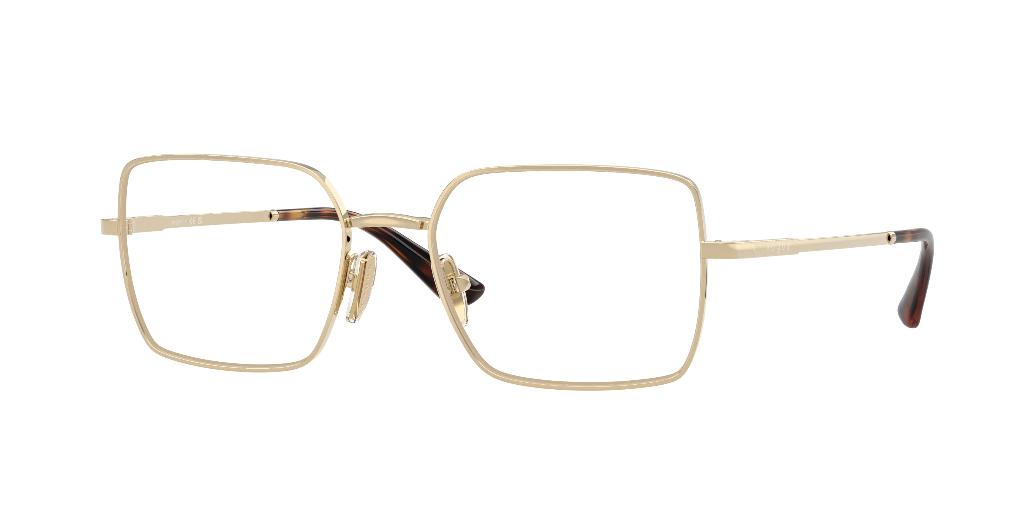 Vogue VO4340 Rectangle Eyeglasses 848-Pale Gold 53-140-18 - Color Map Gold