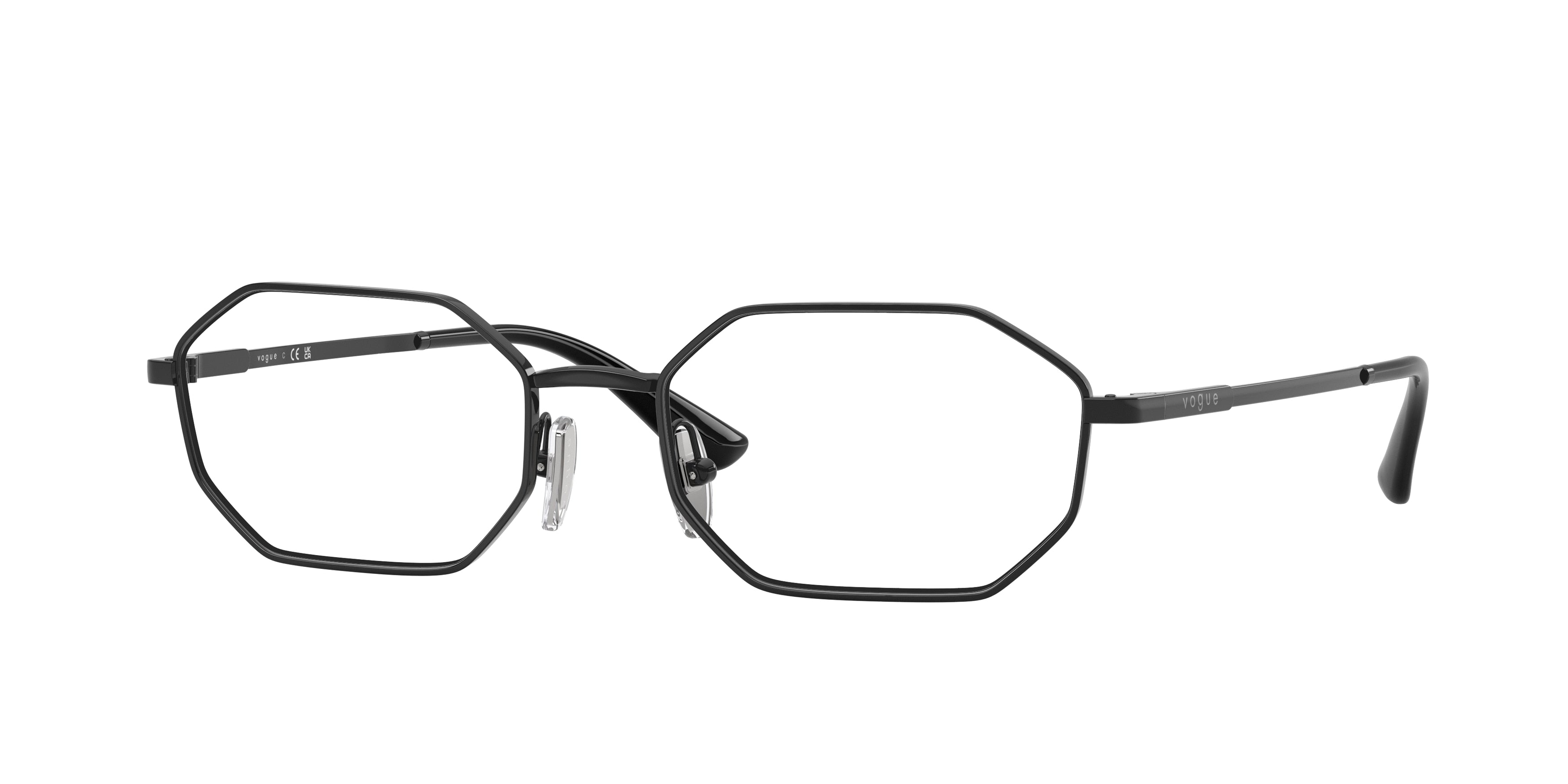 Vogue VO4341 Irregular Eyeglasses 352-Black 54-140-18 - Color Map Black