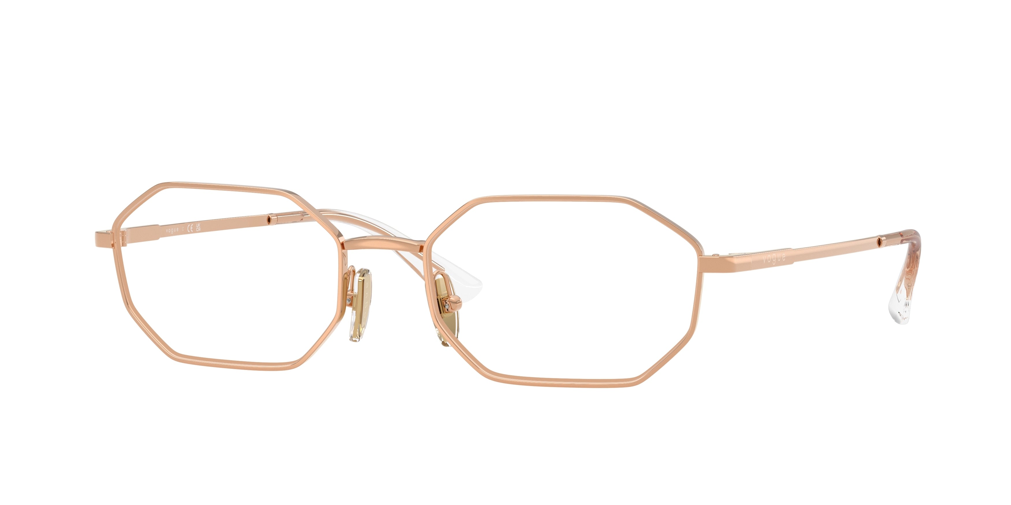 Vogue VO4341 Irregular Eyeglasses 5152-Rose Gold 54-140-18 - Color Map Gold