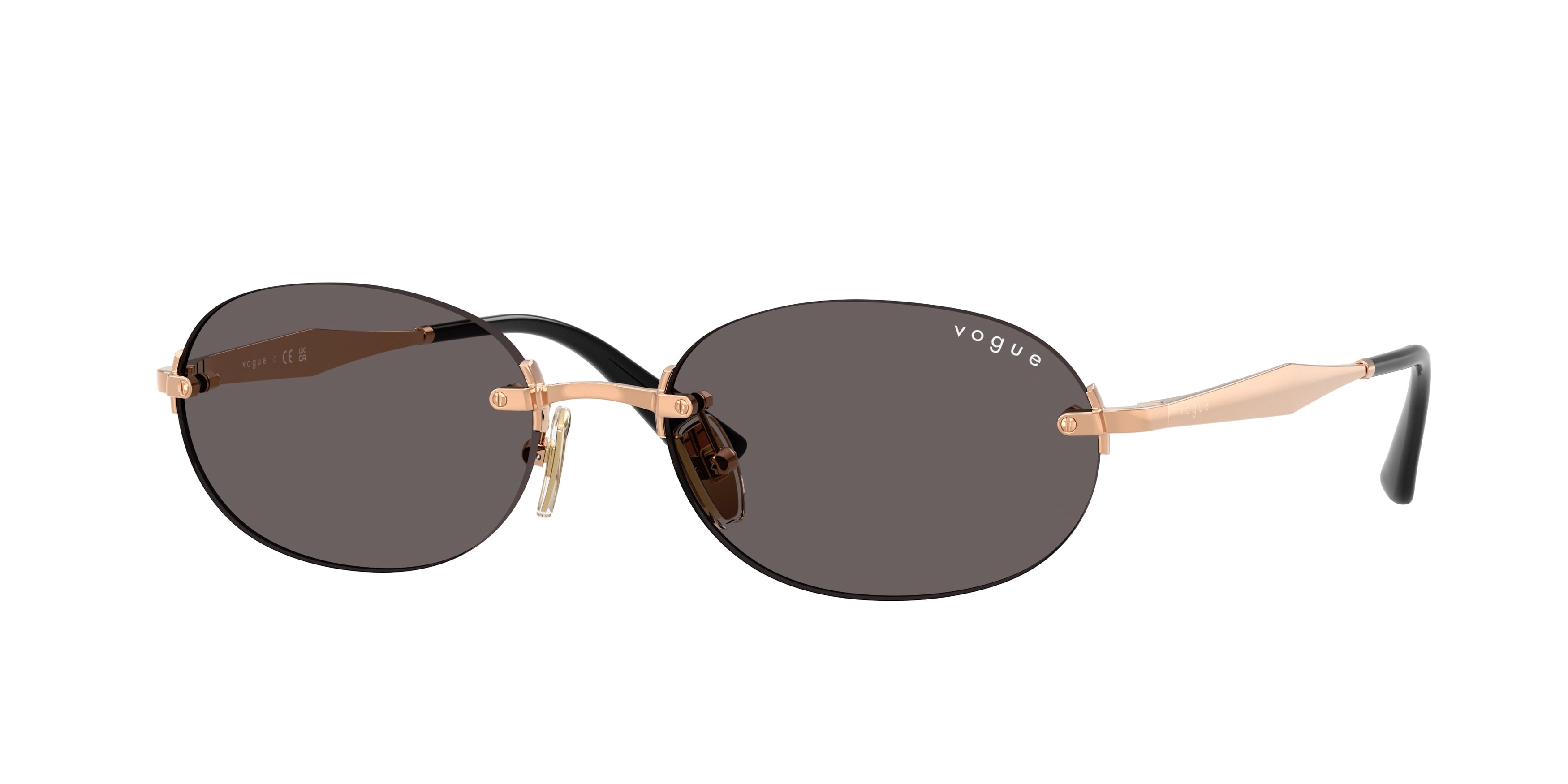 Vogue VO4342S Oval Sunglasses 515287-Rose Gold 55-140-18 - Color Map Gold