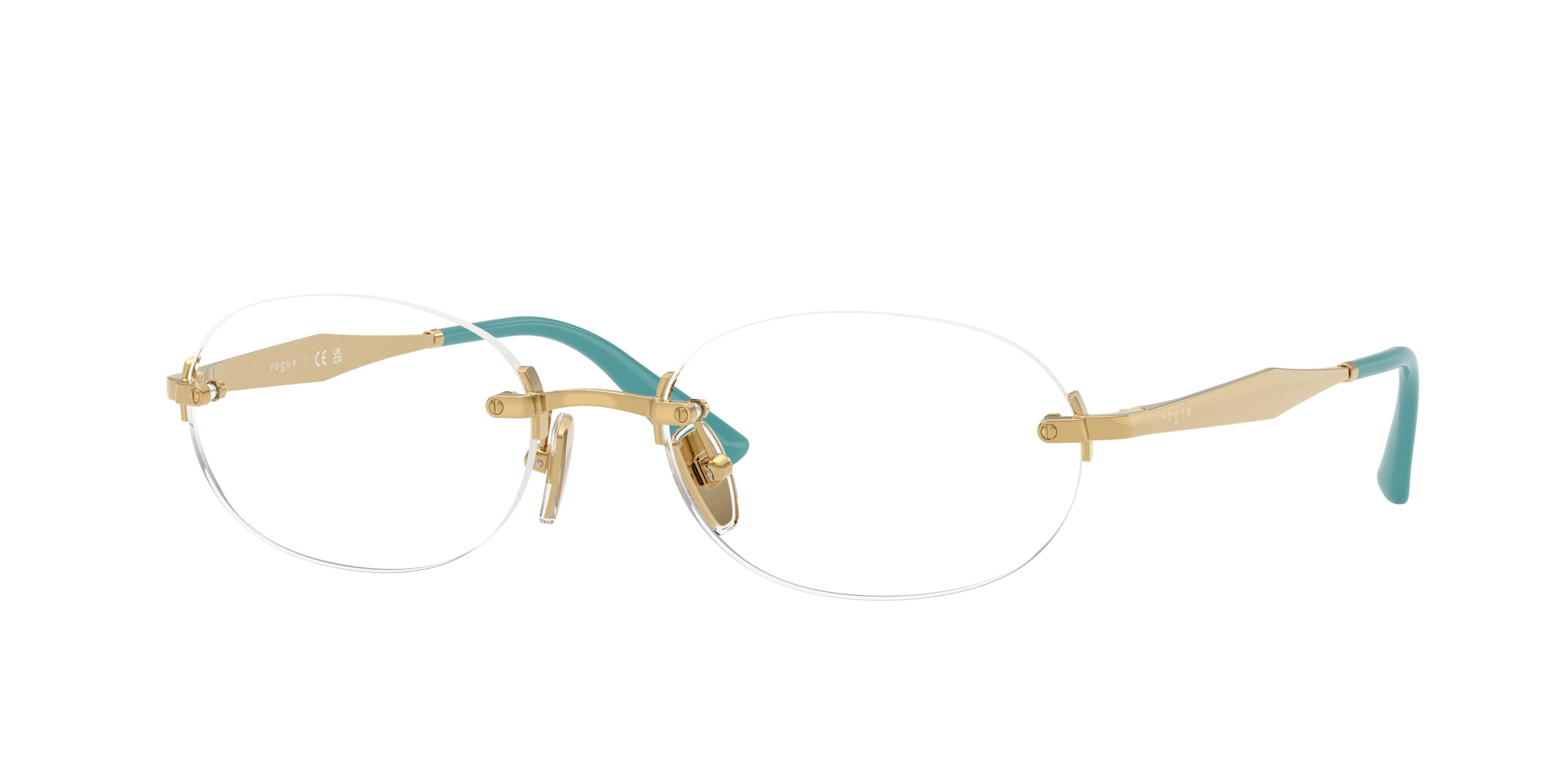 Vogue VO4343 Oval Eyeglasses 280-Gold 53-140-18 - Color Map Gold