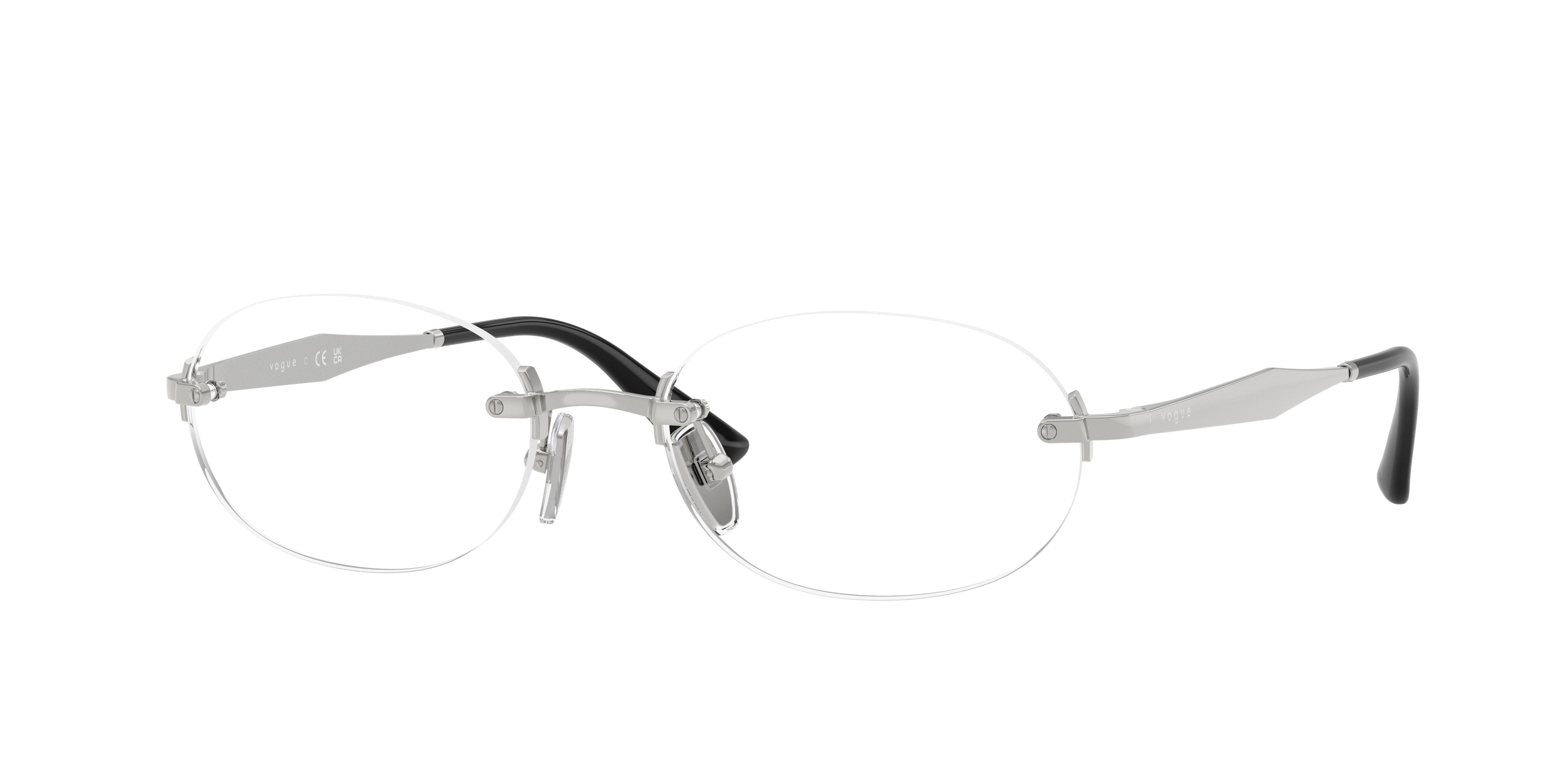 Vogue VO4343 Oval Eyeglasses 323-Silver 53-140-18 - Color Map Silver