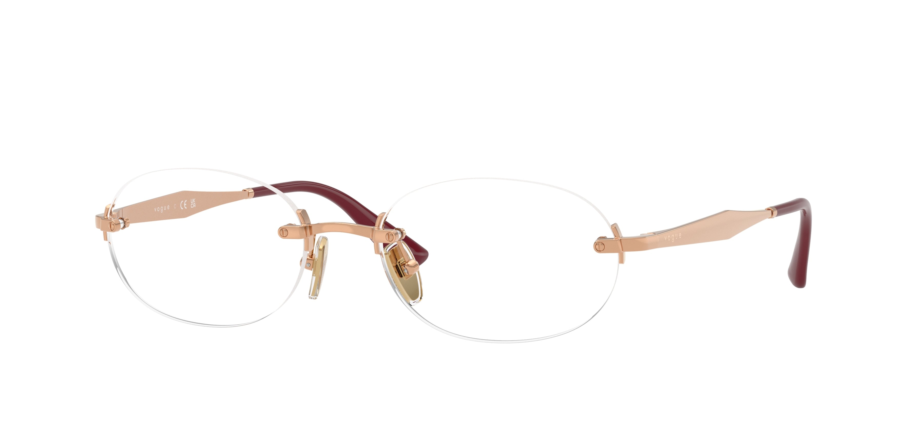 Vogue VO4343 Oval Eyeglasses 5152-Rose Gold 53-140-18 - Color Map Gold
