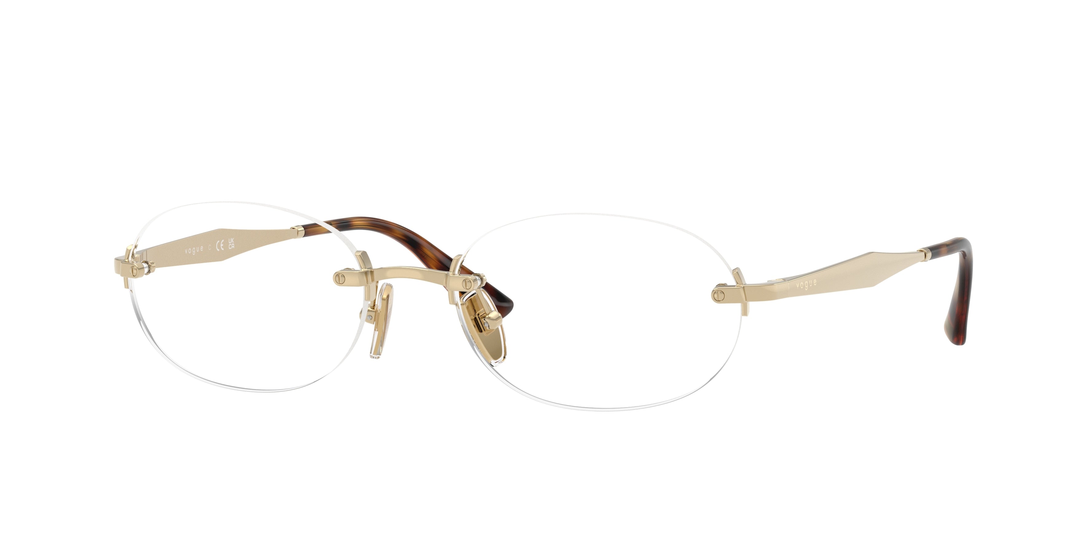 Vogue VO4343 Oval Eyeglasses 848-Pale Gold 53-140-18 - Color Map Gold