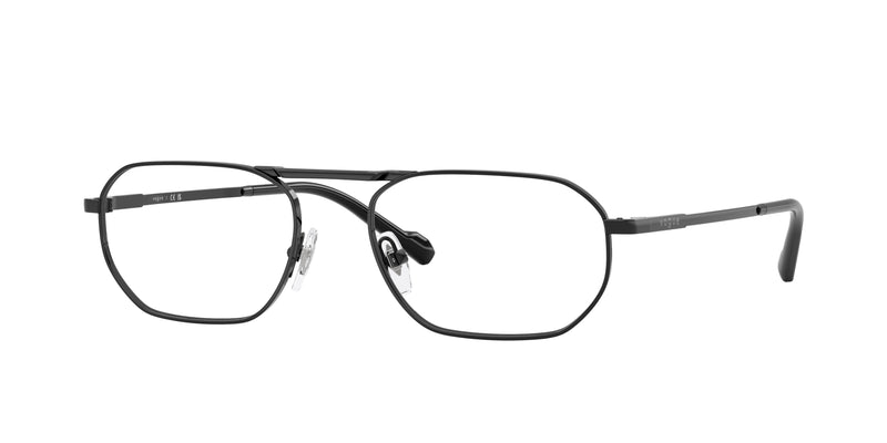 Vogue VO4347 Irregular Eyeglasses 352-Black 55-145-18 - Color Map Black