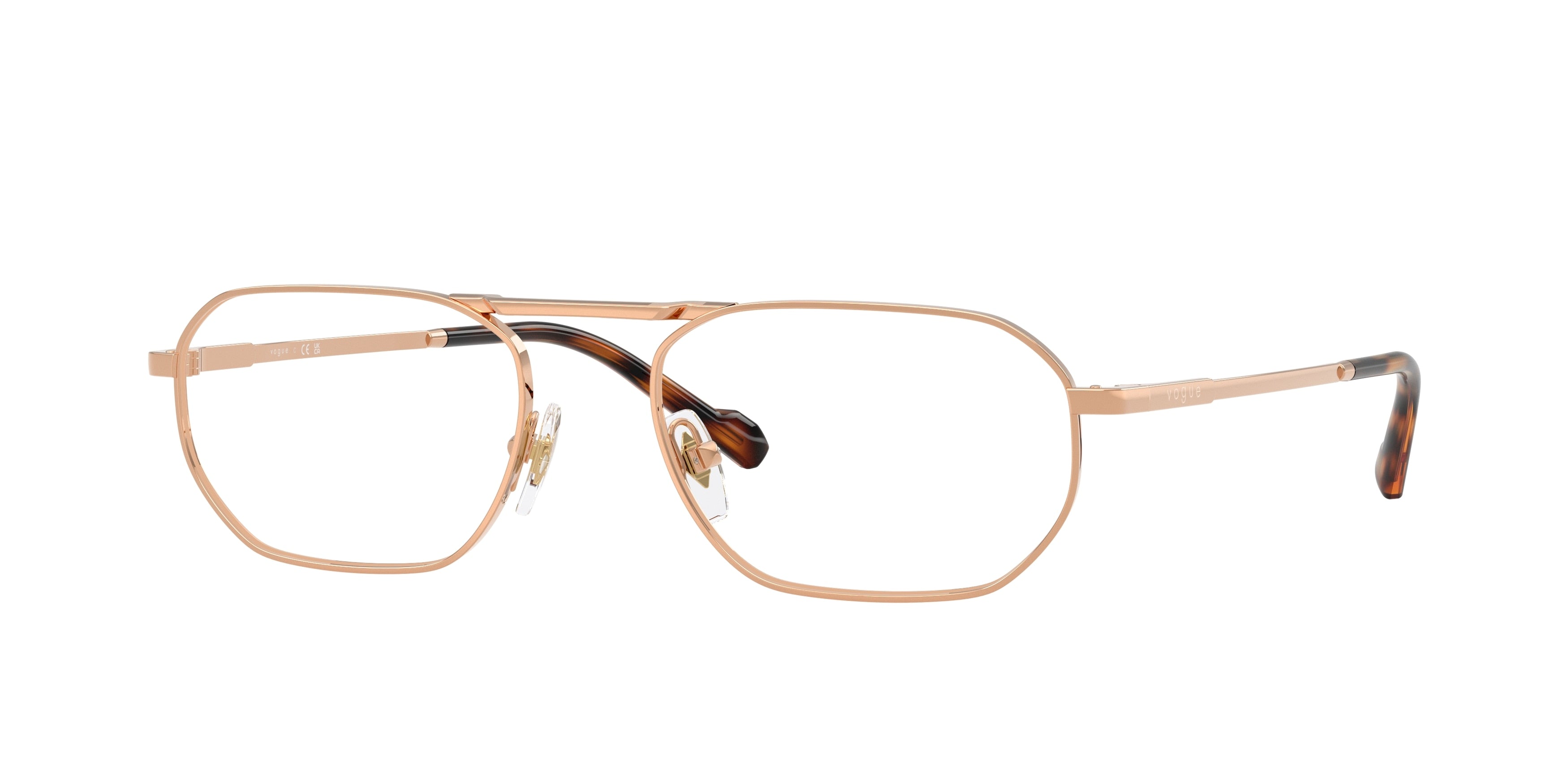 Vogue VO4347 Irregular Eyeglasses 5152-Rose Gold 55-145-18 - Color Map Gold