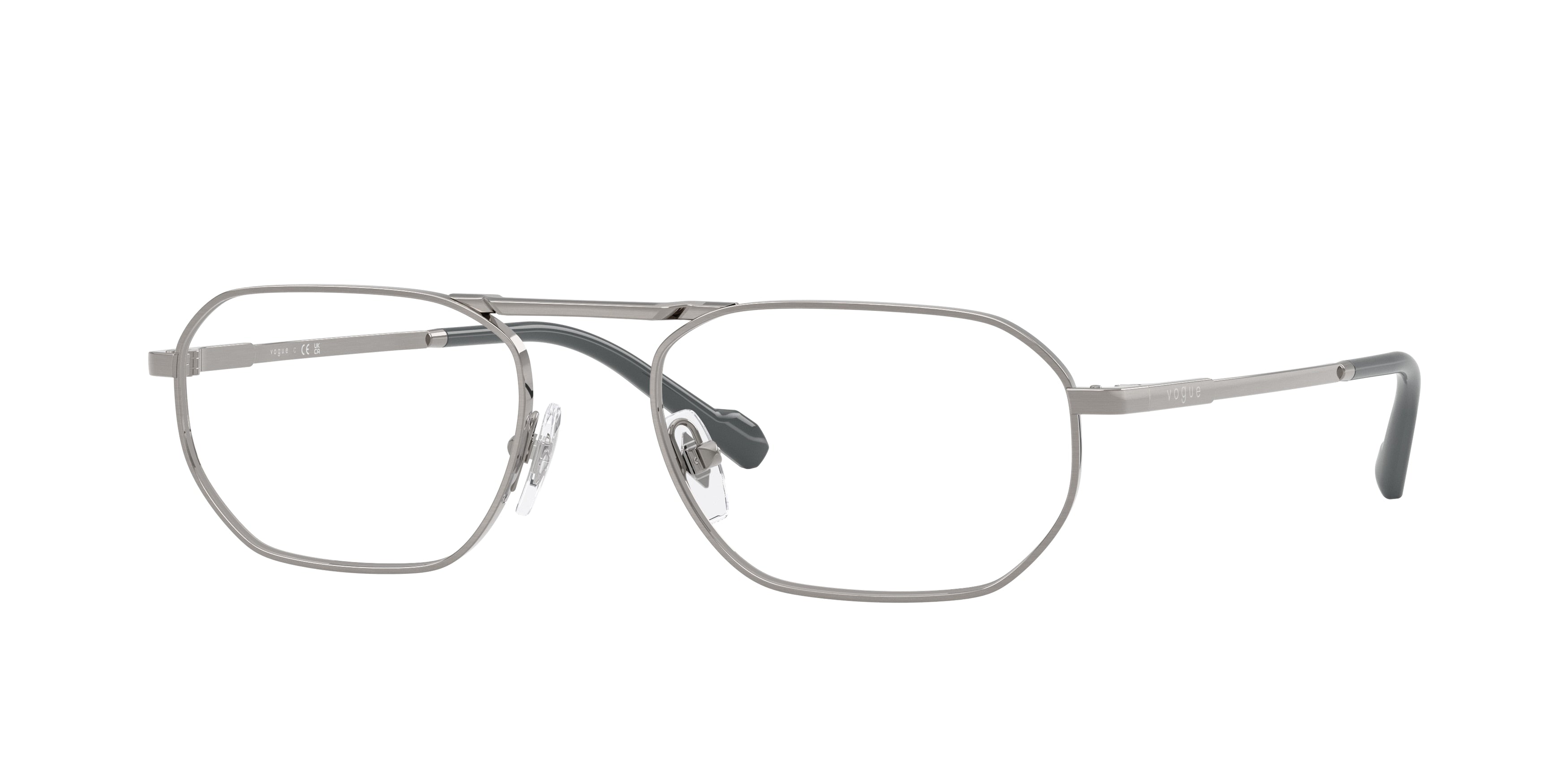 Vogue VO4347 Irregular Eyeglasses 5187-Brushed Gunmetal 55-145-18 - Color Map Grey