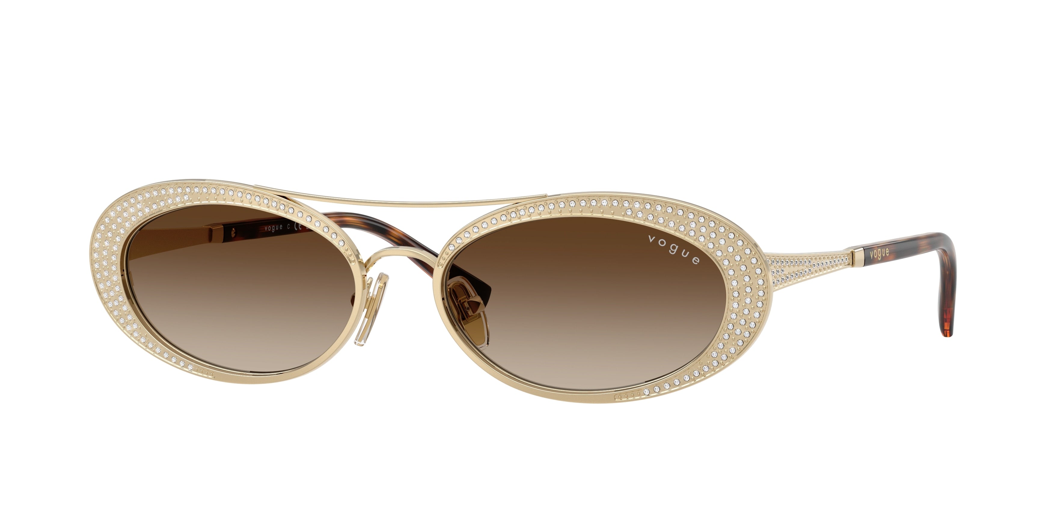Vogue VO4348SB Oval Sunglasses 848/13-Pale Gold 54-140-17 - Color Map Gold