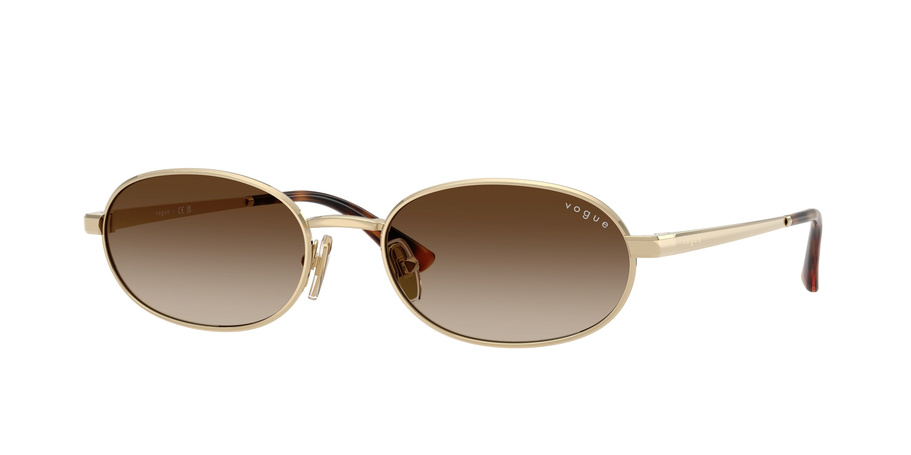 Vogue VO4353S Oval Sunglasses 848/13-Pale Gold 54-140-18 - Color Map Gold