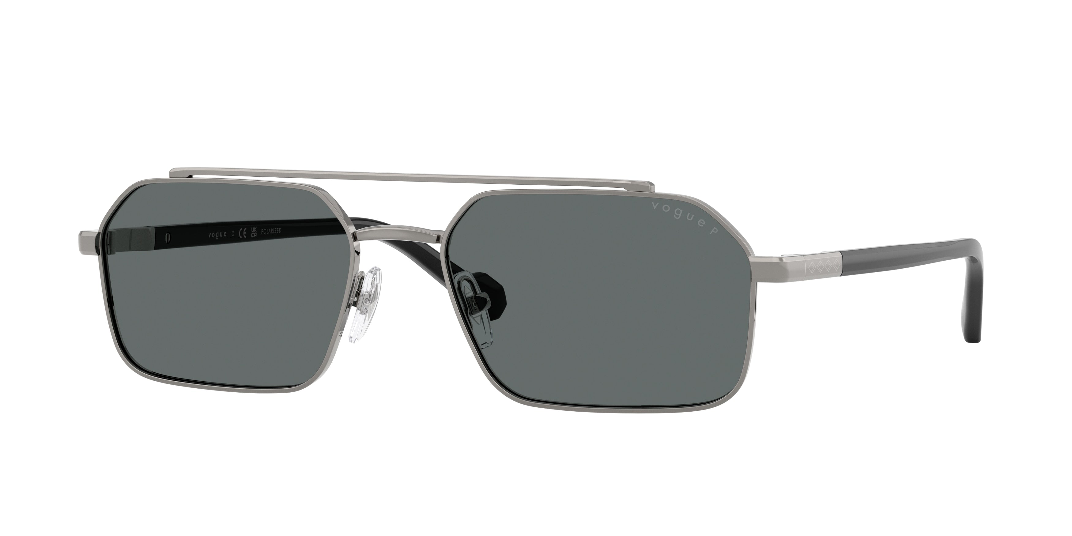 Vogue VO4356S Irregular Sunglasses 518781-Brushed Gunmetal 57-145-18 - Color Map Grey