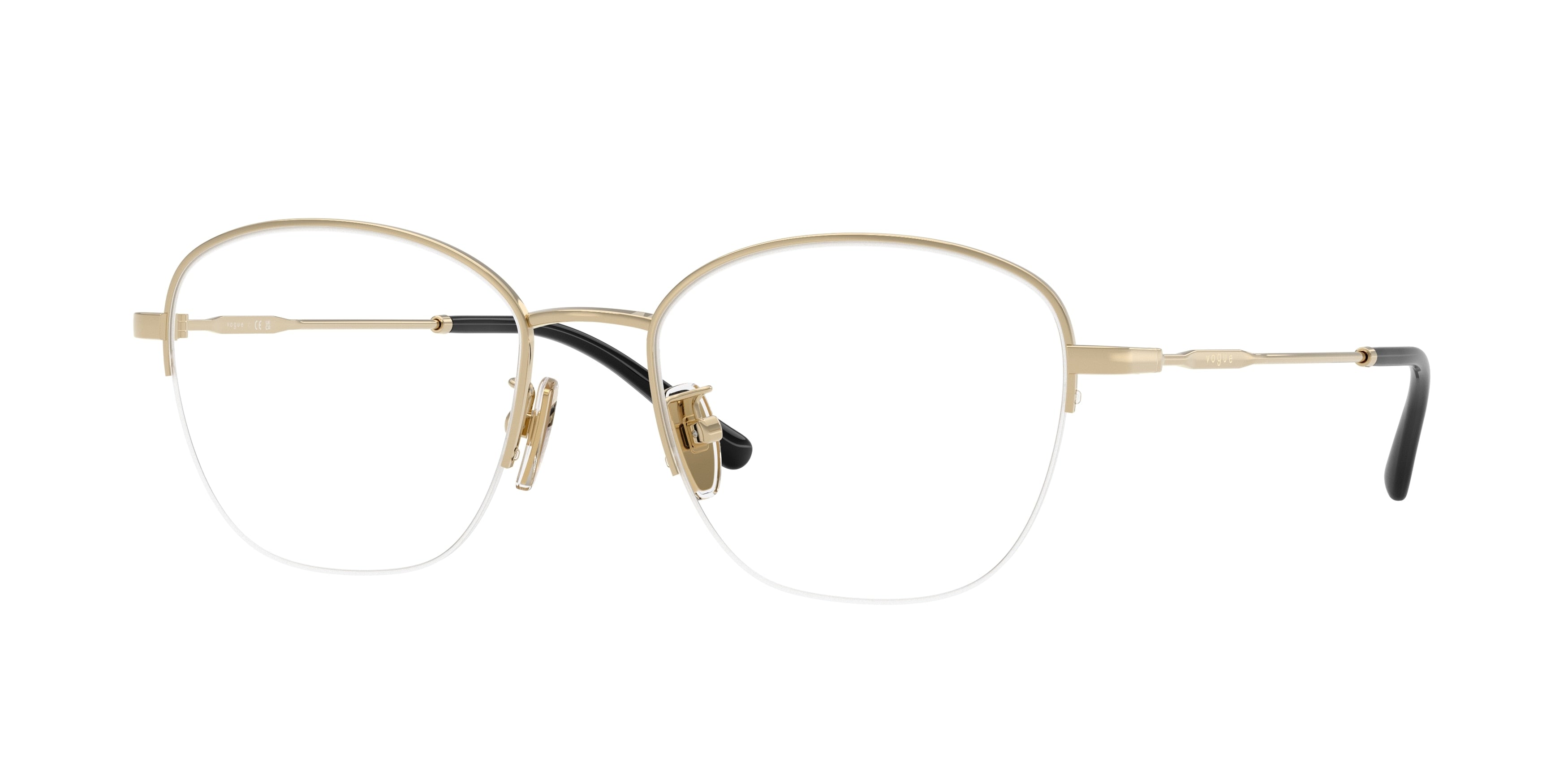 Vogue VO4357D Irregular Eyeglasses 848-Pale Gold 53-145-18 - Color Map Gold
