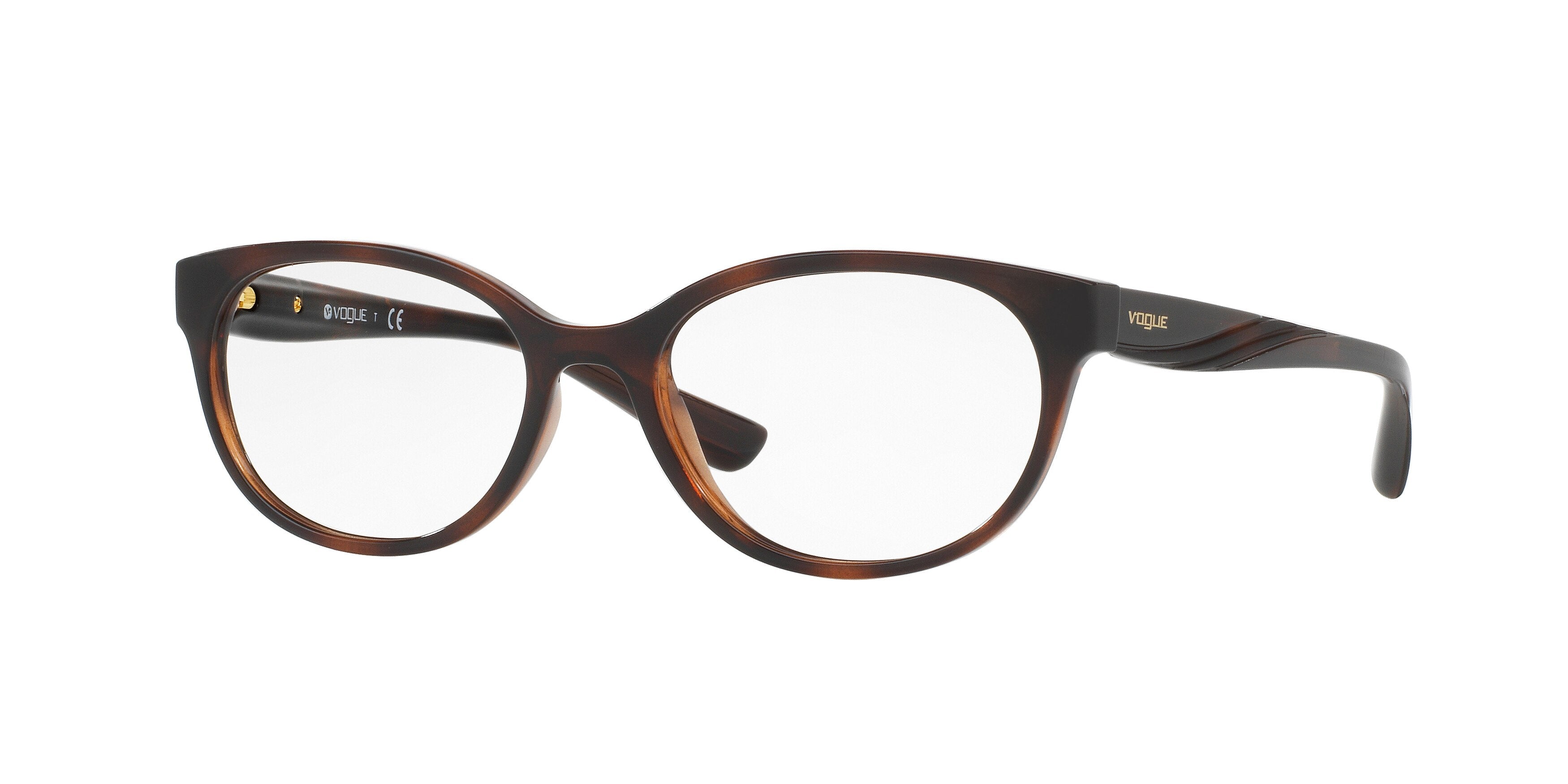 Vogue VO5103 Pillow Eyeglasses  2386-Top Dark Havana/Transparent Brown 53-140-17 - Color Map Brown
