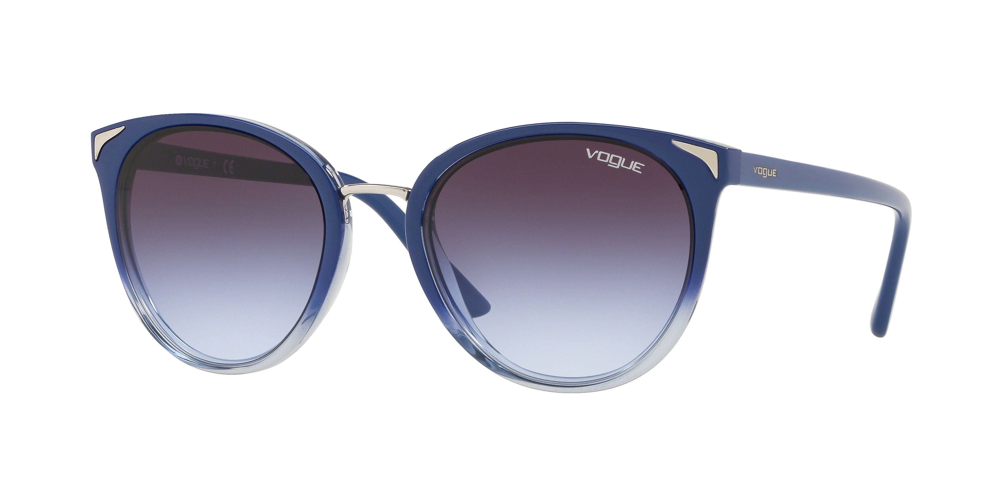 Vogue VO5230S Butterfly Sunglasses 26414Q-Top Blue Gradient Transparent Azure 54-140-21 - Color Map Blue