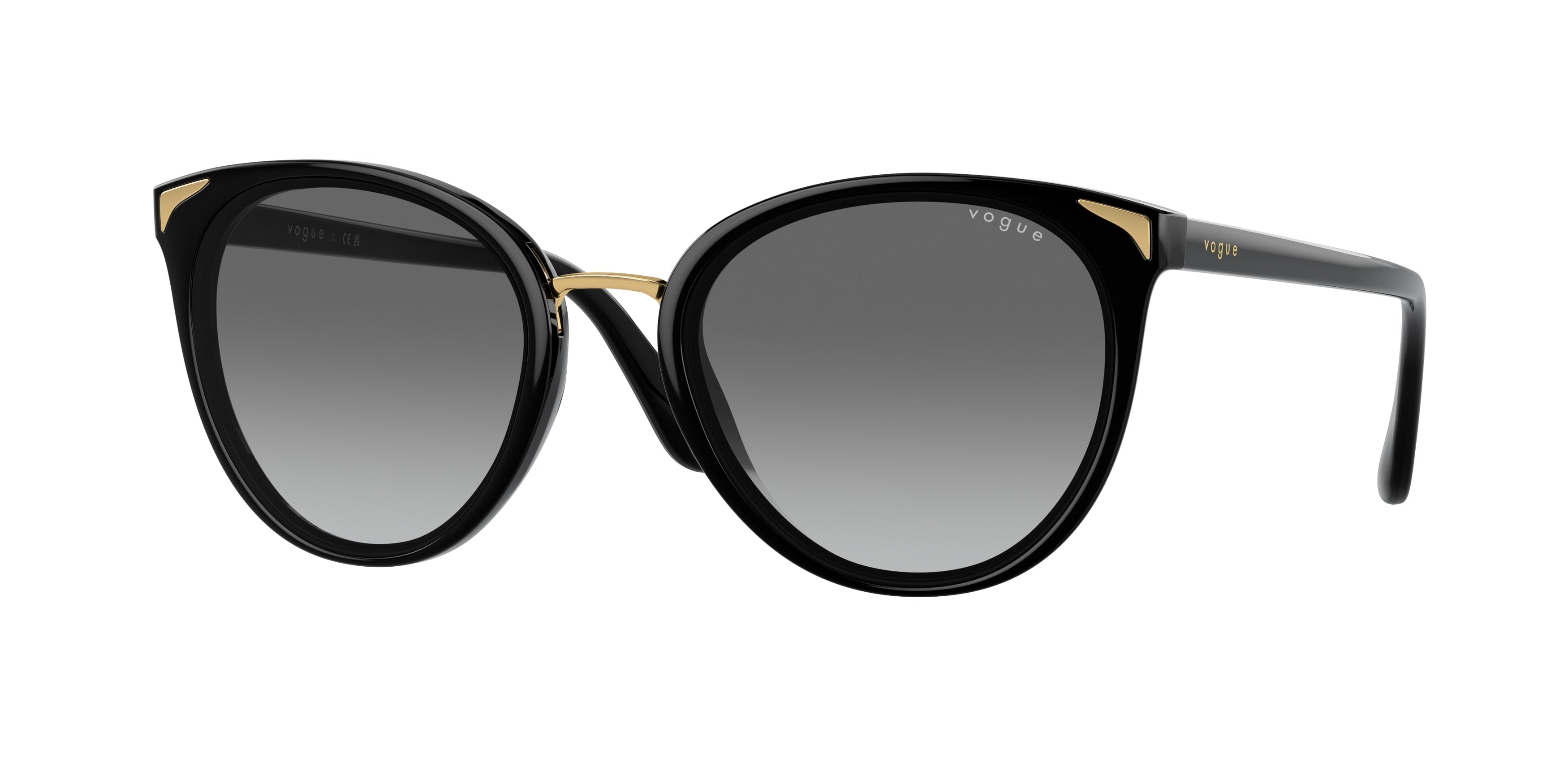 Vogue VO5230S Butterfly Sunglasses W44/11-Black 54-140-21 - Color Map Black
