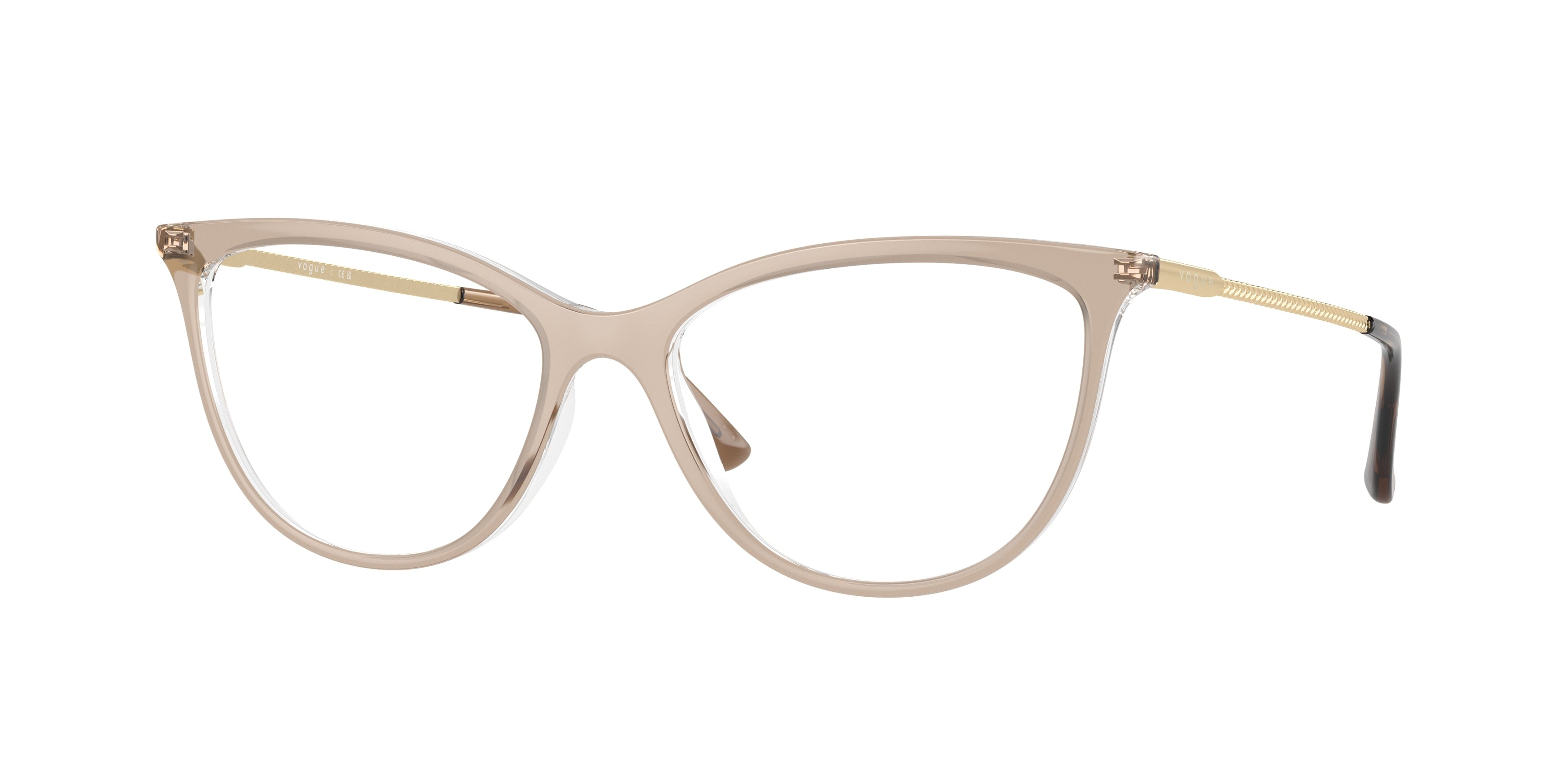 Vogue VO5239 Cat Eye Eyeglasses 2735-Top Brown/Crystal 54-140-16 - Color Map Brown
