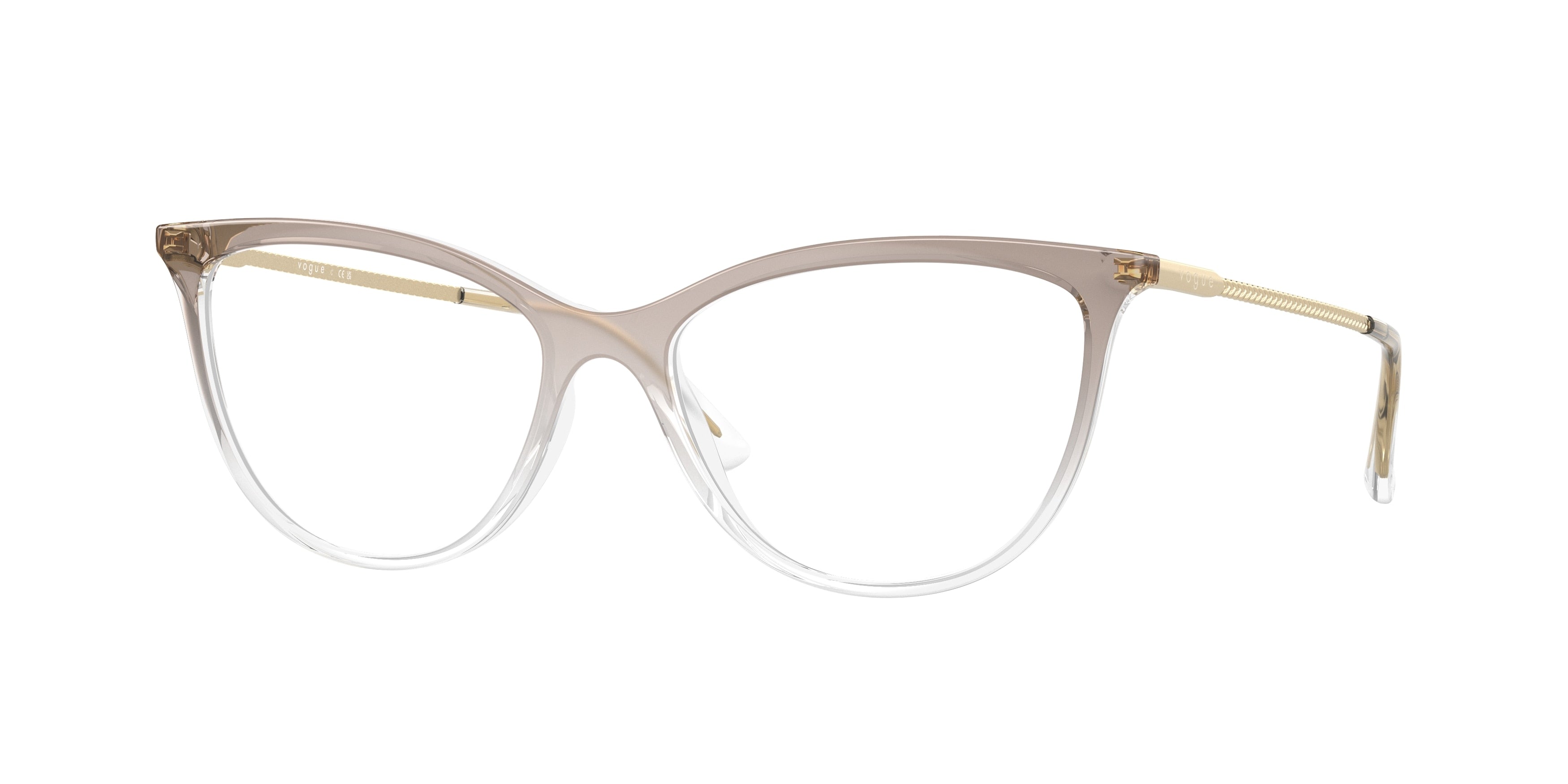Vogue VO5239 Cat Eye Eyeglasses 2736-Top Gradient Brown/Crystal 54-140-16 - Color Map Brown