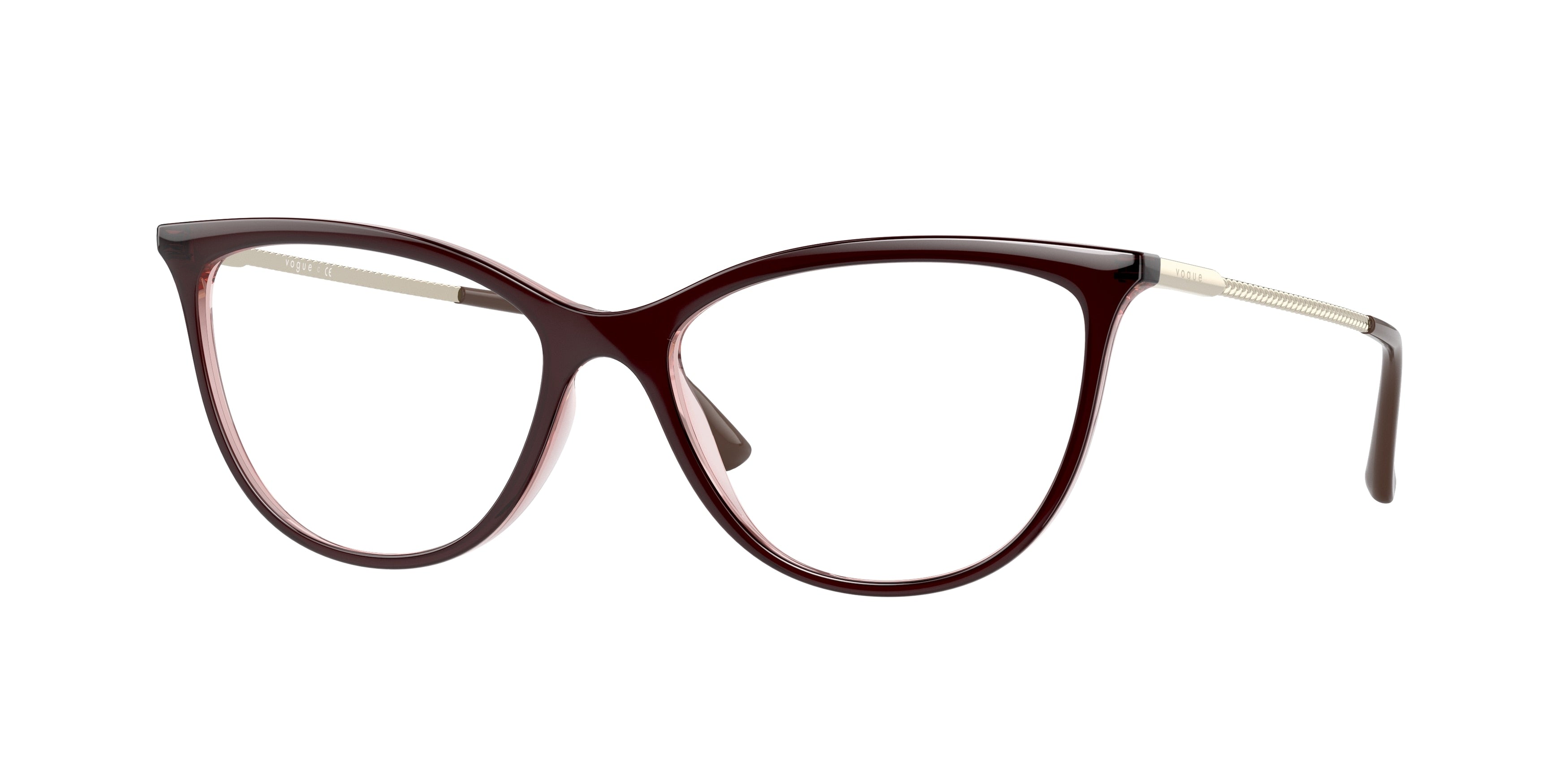 Vogue VO5239 Cat Eye Eyeglasses 2907-Top Dark Brown/Pink 52-140-16 - Color Map Brown