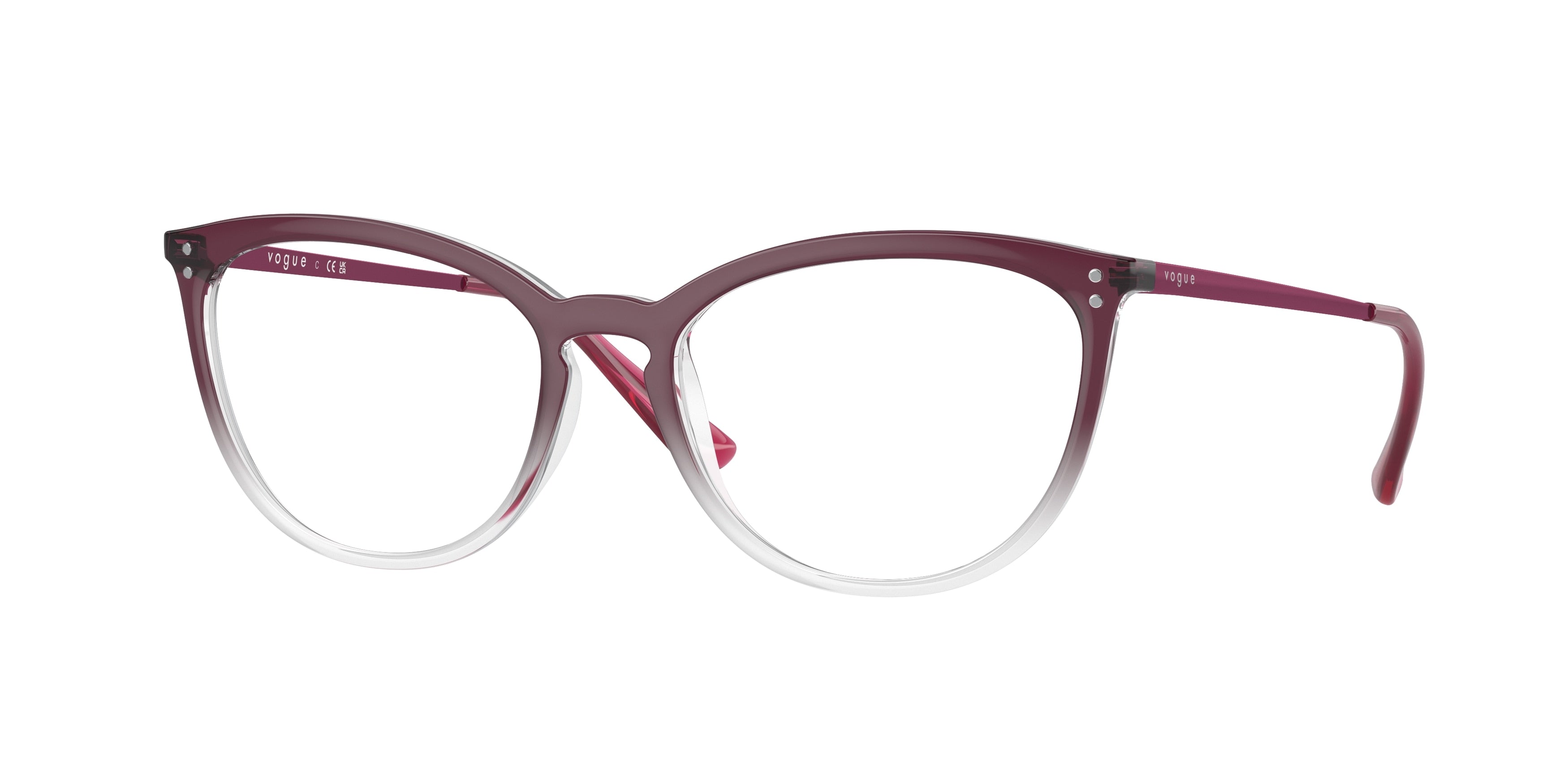 Vogue VO5276 Cat Eye Eyeglasses 2737-Top Gradient Violet/Crystal 53-140-17 - Color Map Violet
