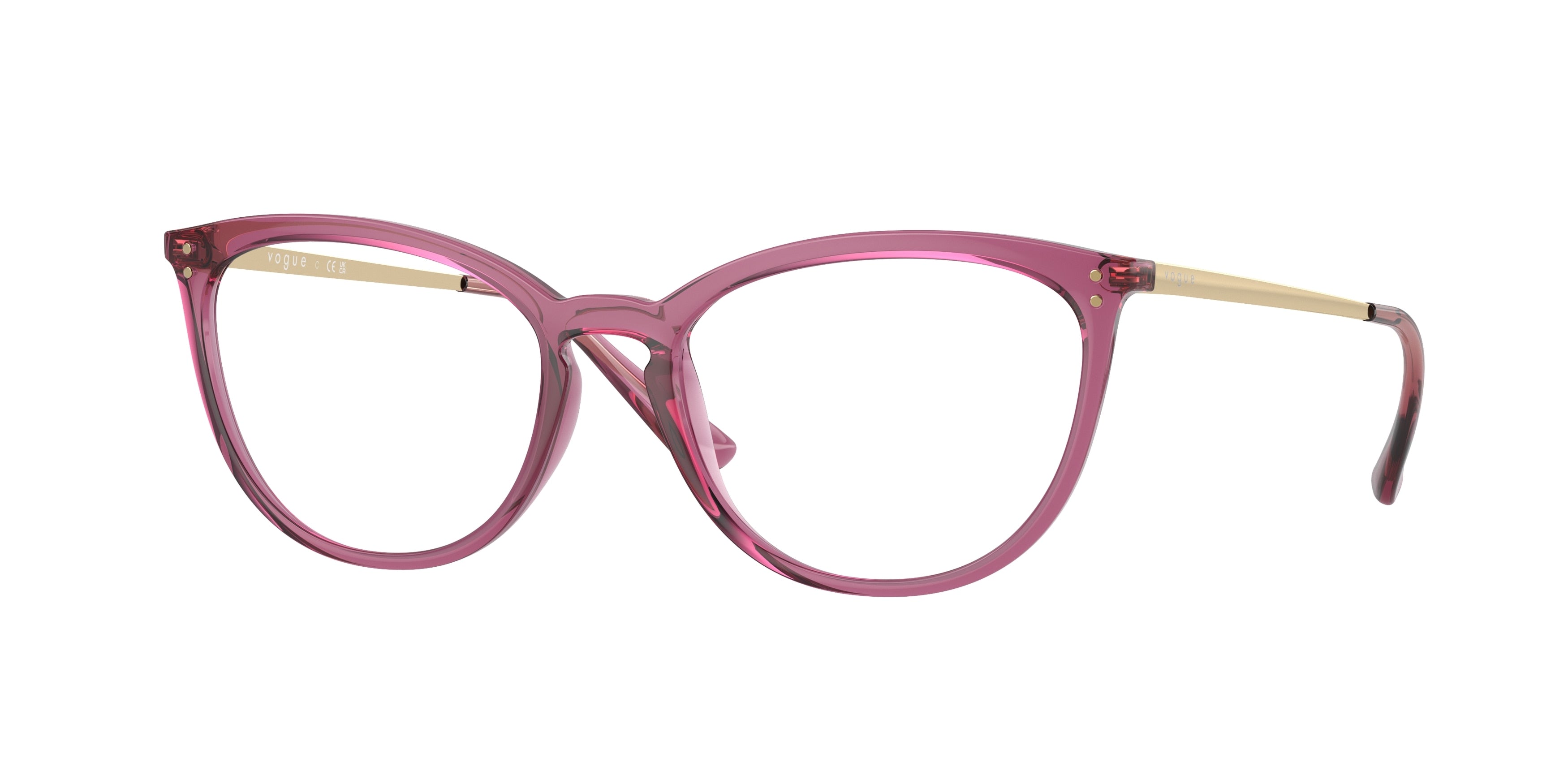 Vogue VO5276 Cat Eye Eyeglasses 2798-Transparent Cherry 53-140-17 - Color Map Violet