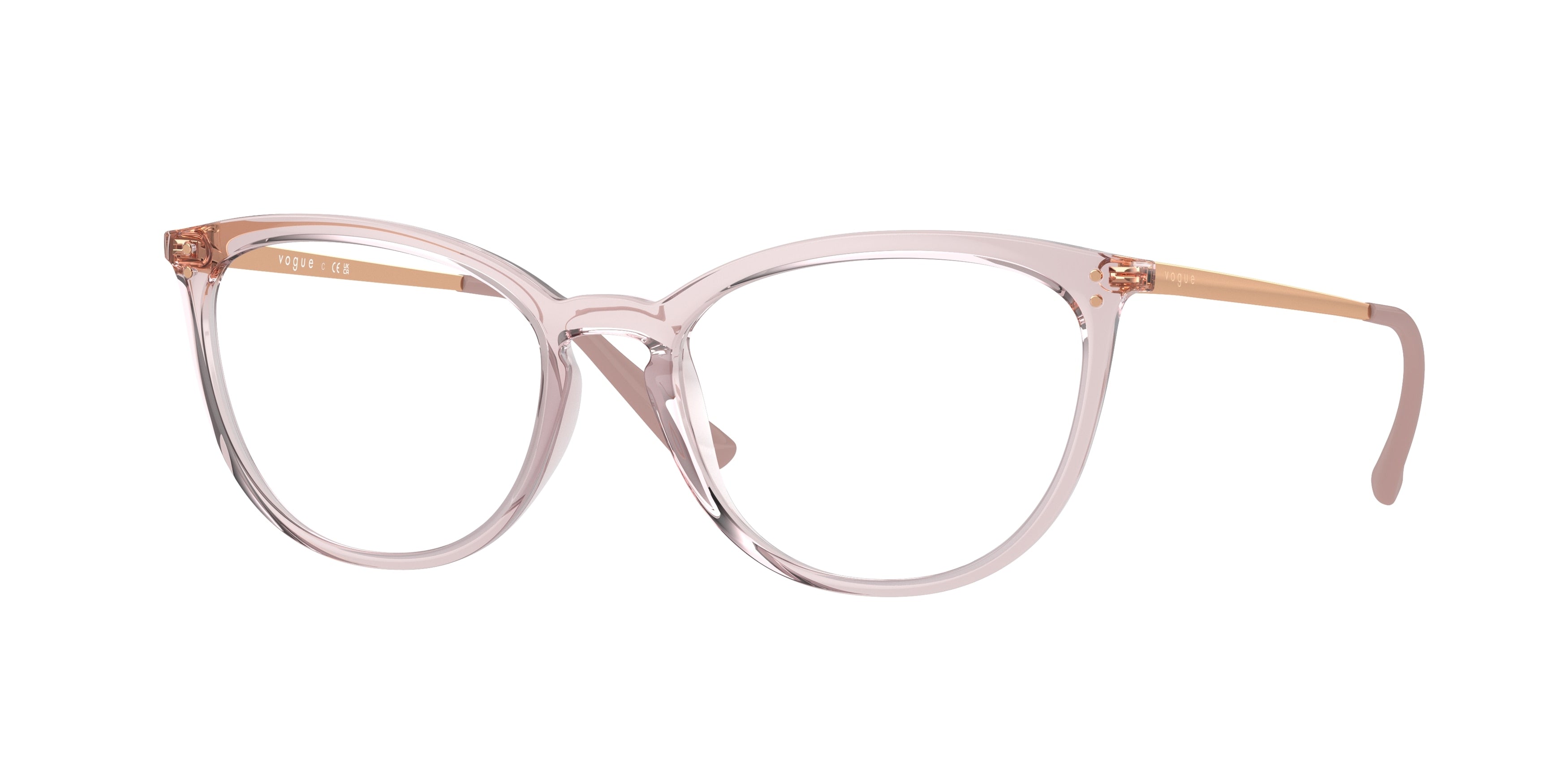Vogue VO5276 Cat Eye Eyeglasses 2942-Transparent Pink 53-140-17 - Color Map Pink