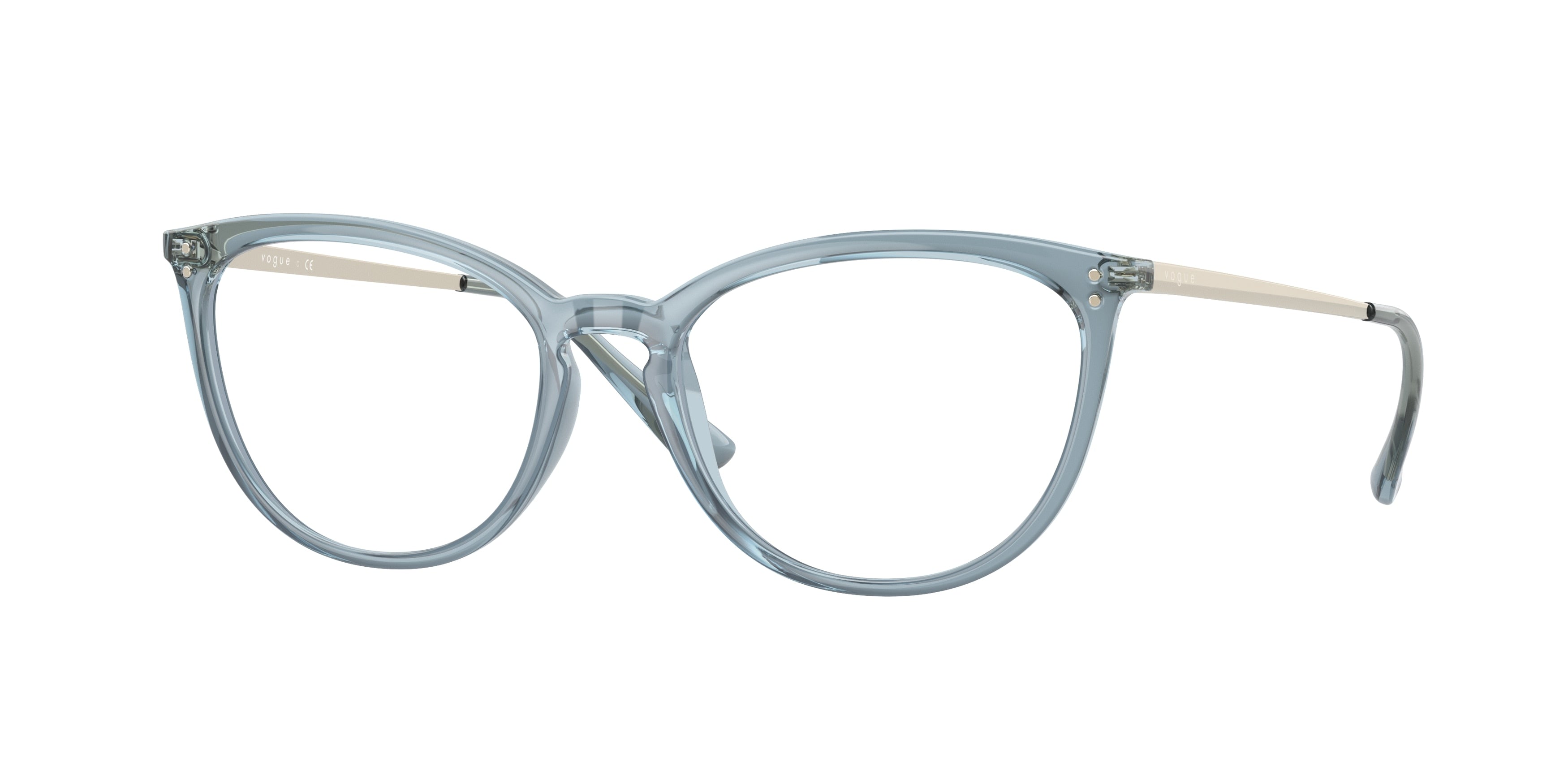 Vogue VO5276 Cat Eye Eyeglasses 2966-Transparent Blue 51-140-17 - Color Map Blue