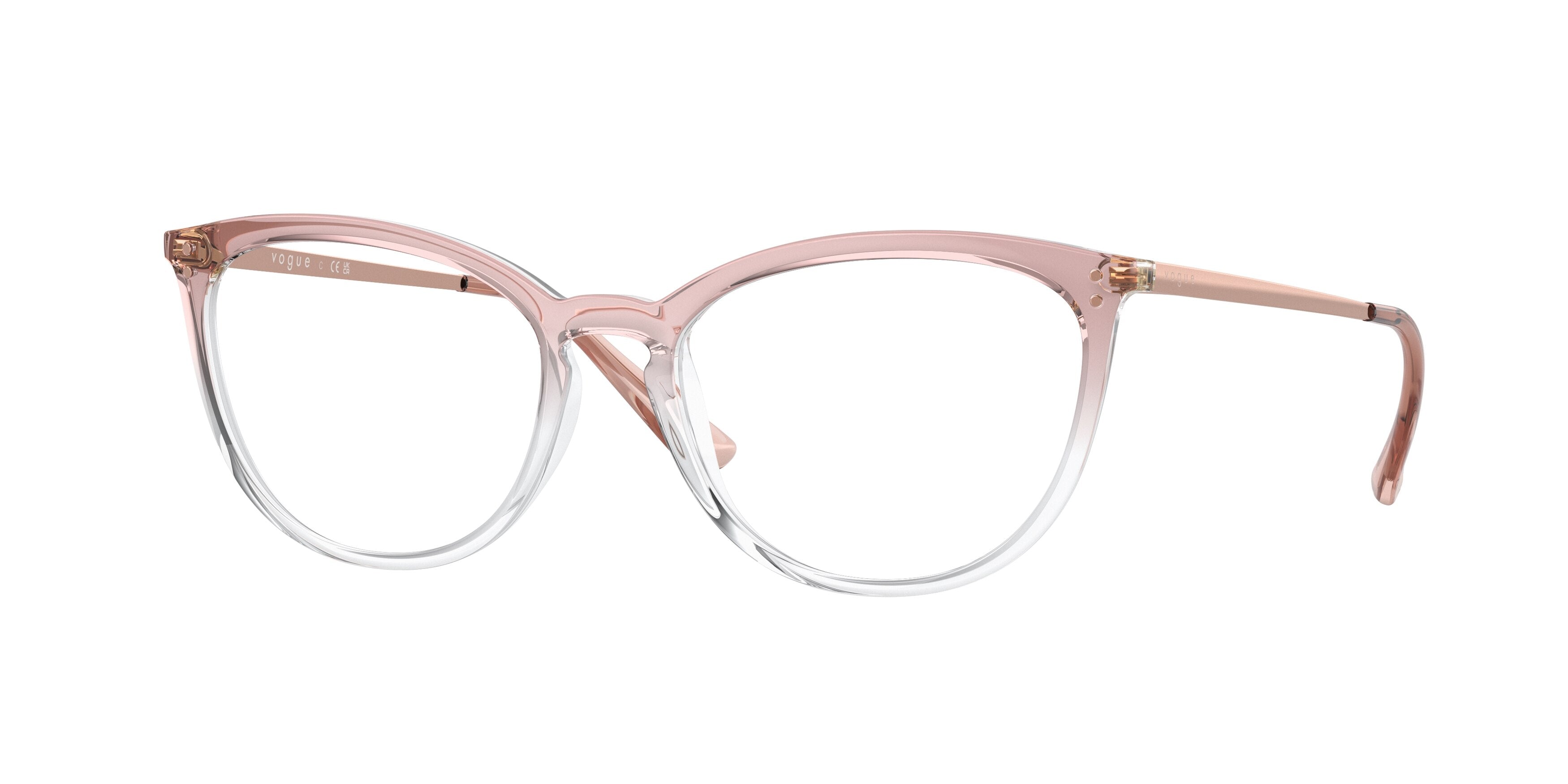 Vogue VO5276 Cat Eye Eyeglasses 3034-Top Gradient Pink/Crystal 53-140-17 - Color Map Pink