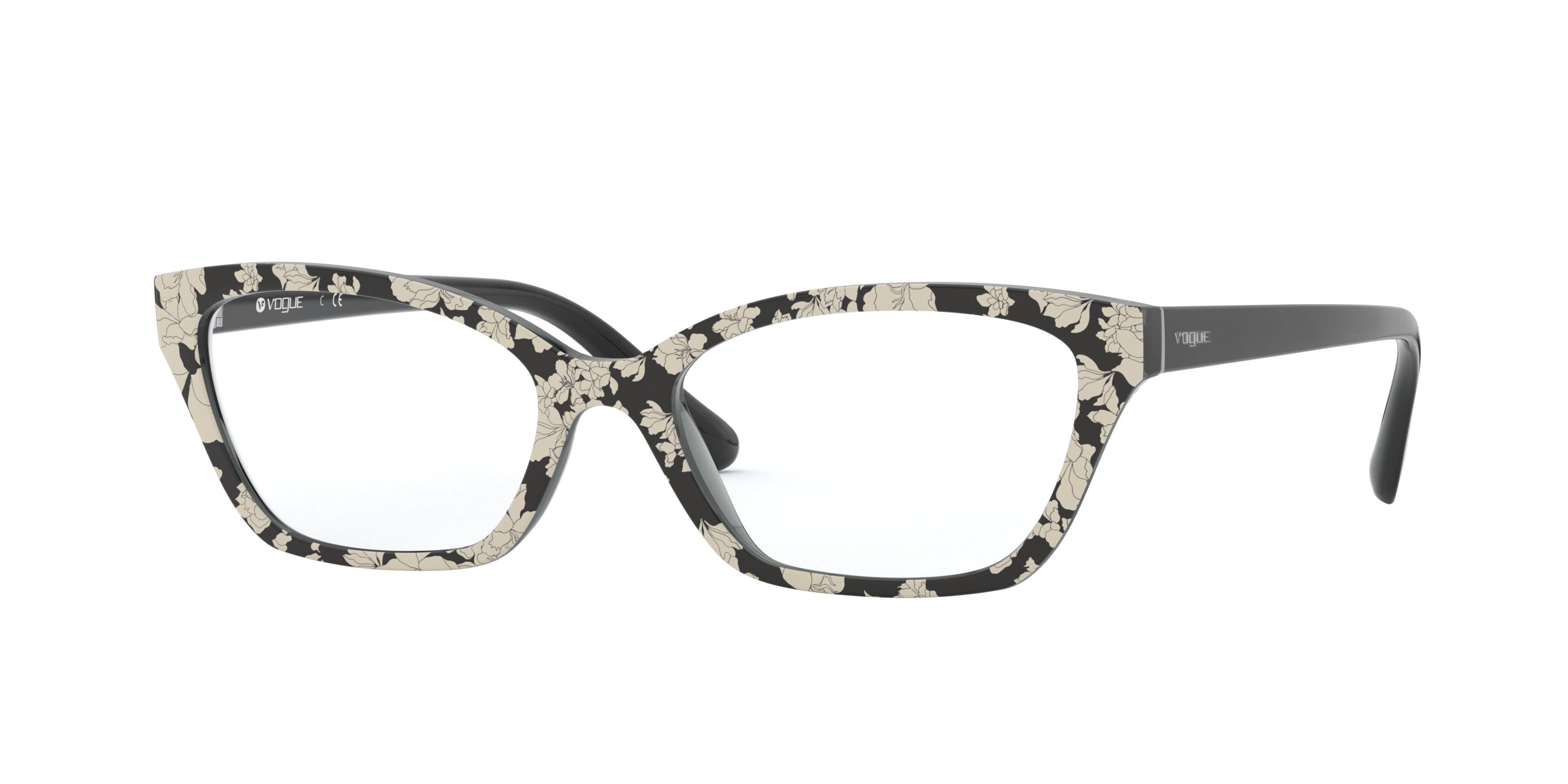 Vogue VO5289 Pillow Eyeglasses  2768-Top Black Texture Beige/Grey 53-140-17 - Color Map Black