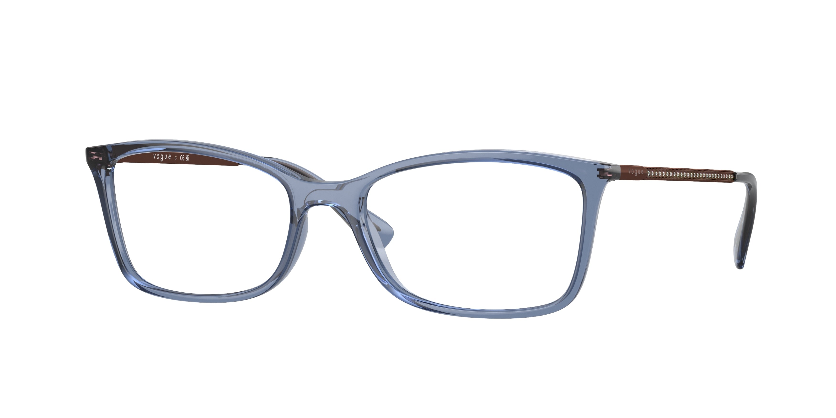 Vogue VO5305B Rectangle Eyeglasses 2762-Transparent Blue 54-135-17 - Color Map Blue