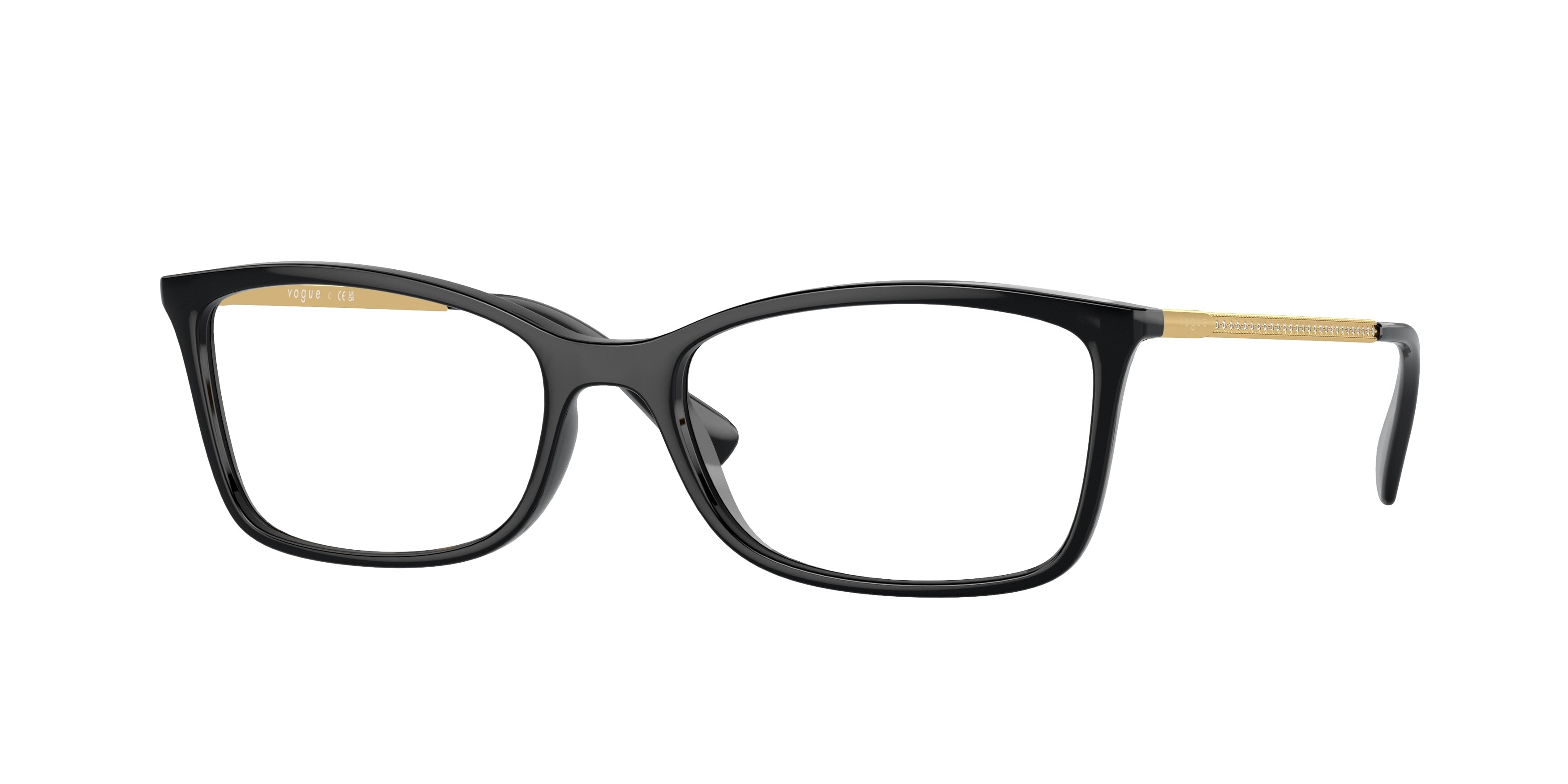 Vogue VO5305B Rectangle Eyeglasses W44-Black 54-135-17 - Color Map Black