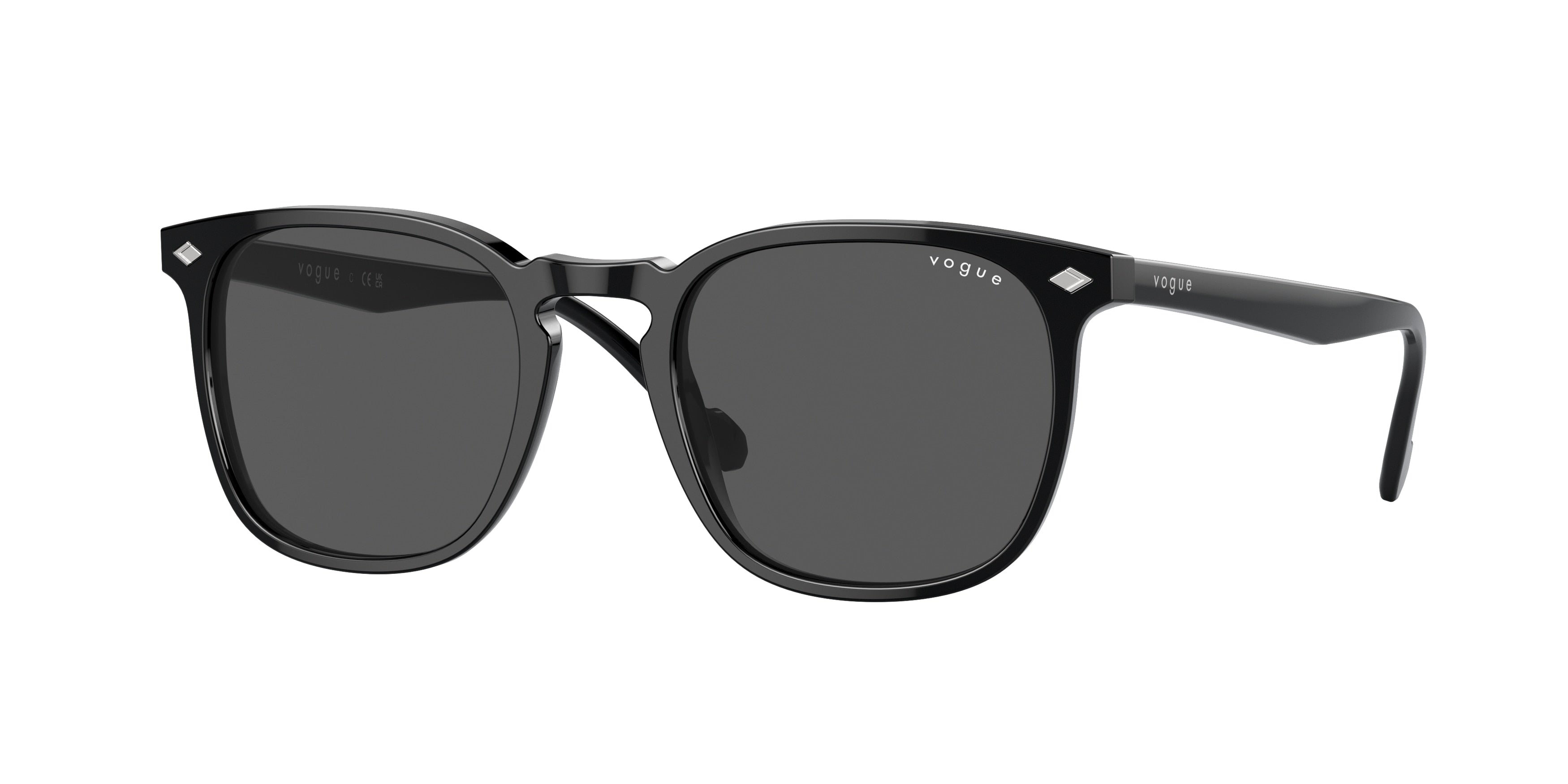 Vogue VO5328S Square Sunglasses W44/87-Black 49-145-20 - Color Map Black