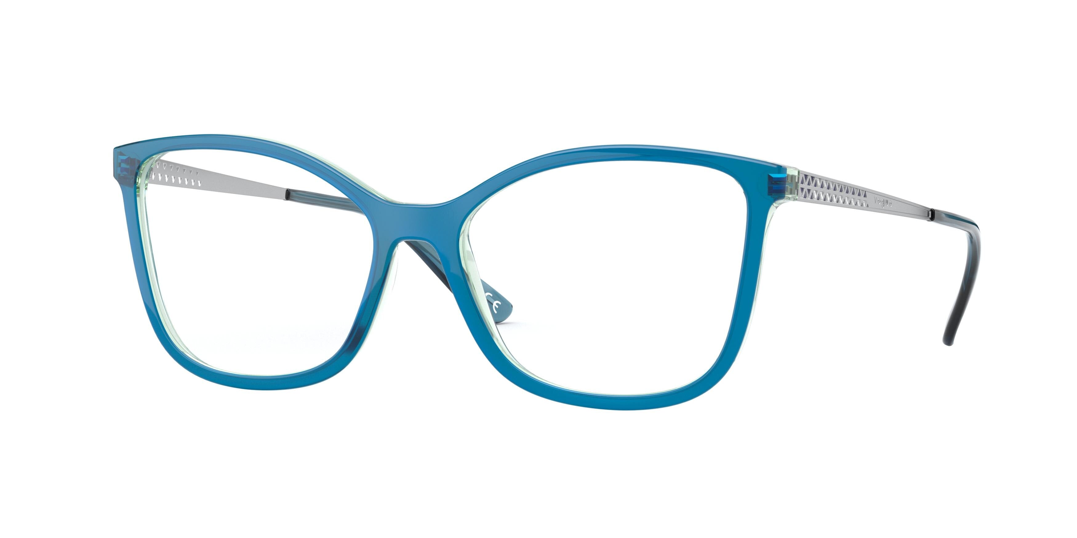 Vogue VO5334 Butterfly Eyeglasses 2846-Blue Transparent/Light Blue 52-140-16 - Color Map Blue