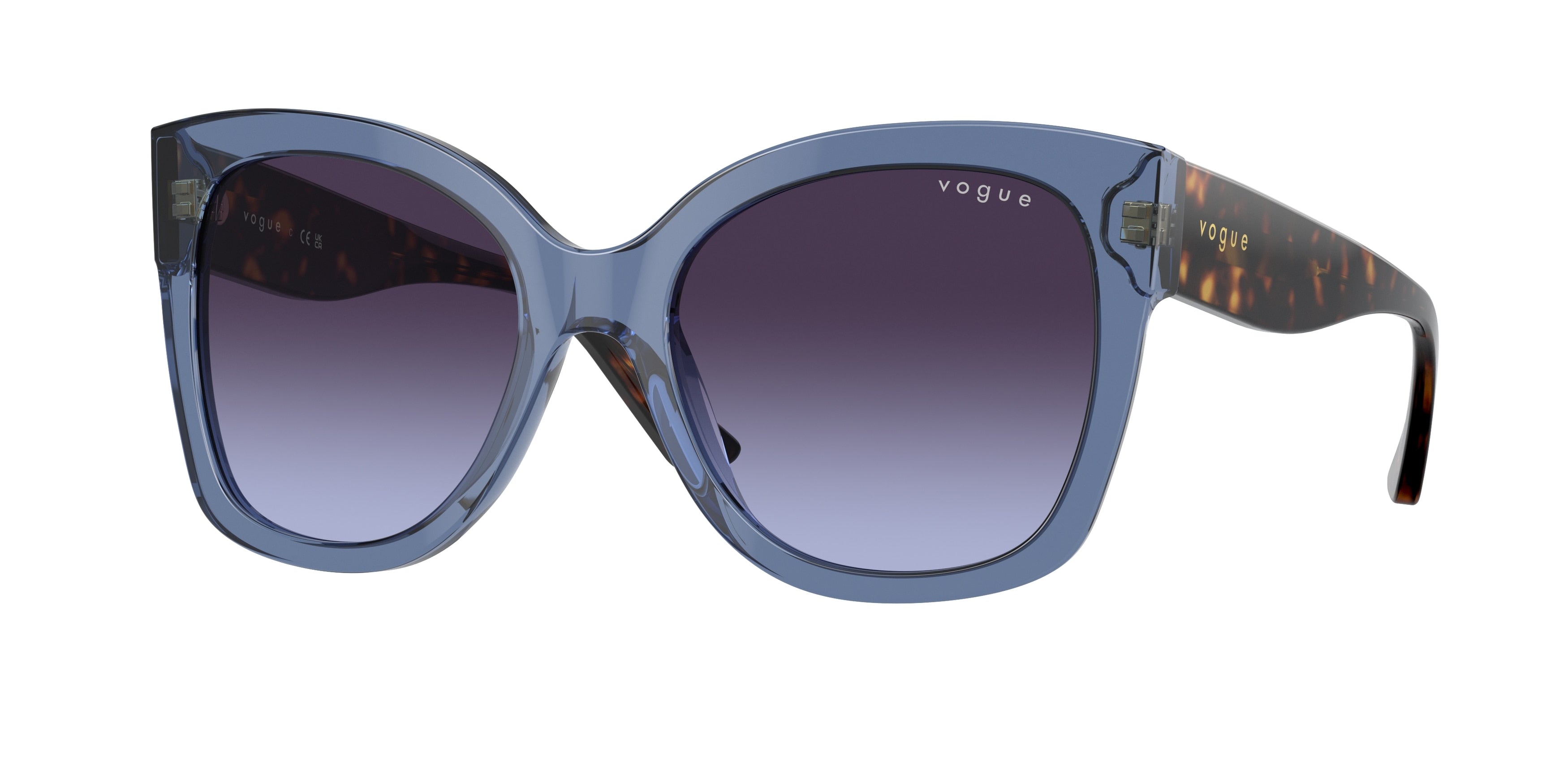 Vogue VO5338S Pillow Sunglasses 28304Q-Transparent Blue 54-140-19 - Color Map Blue
