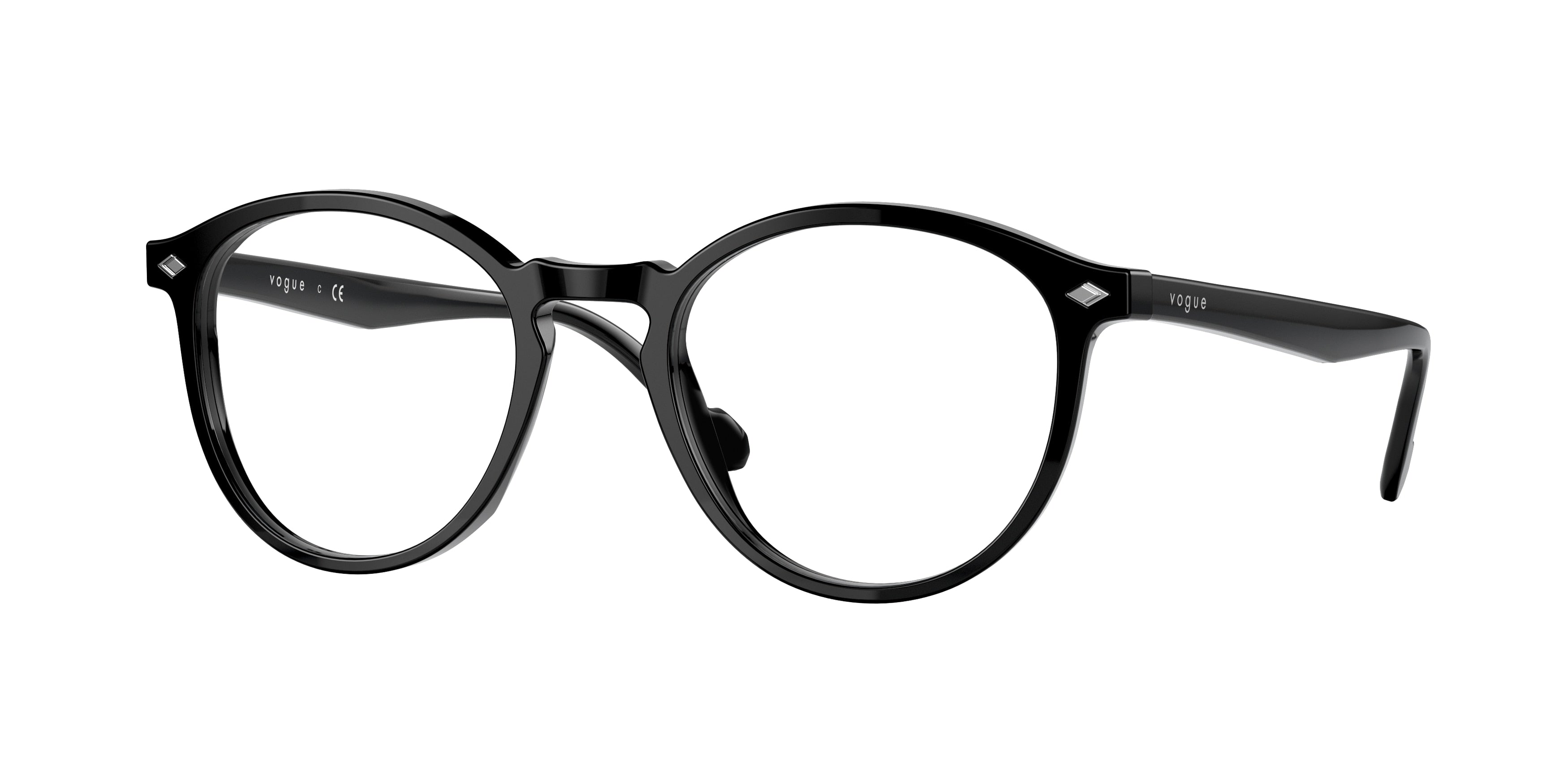 Vogue VO5367 Round Eyeglasses W44-Black 50-145-20 - Color Map Black
