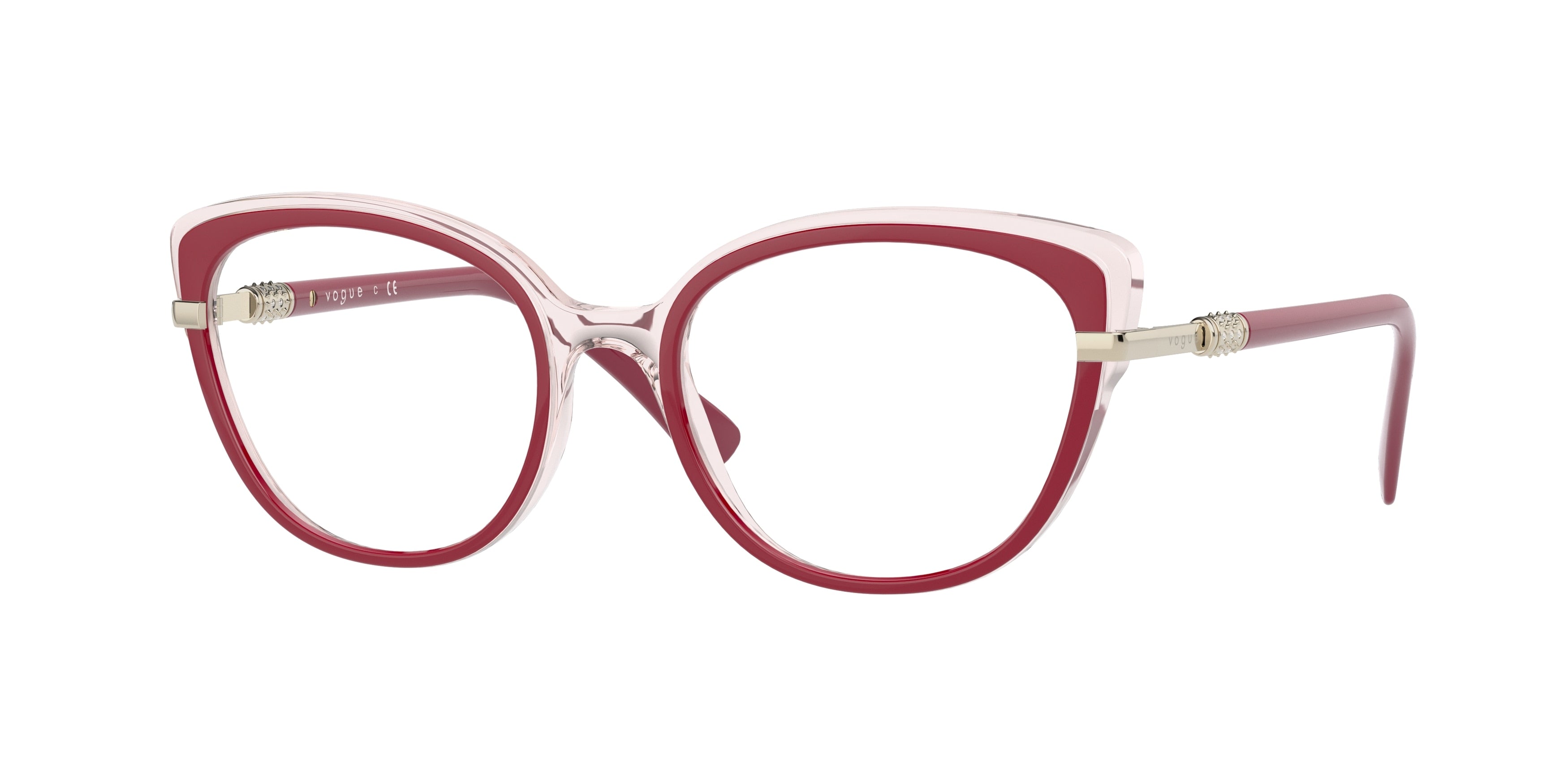 Vogue VO5383B Butterfly Eyeglasses  2931-Top Fuxia/Transparent Pink 52-135-18 - Color Map Violet