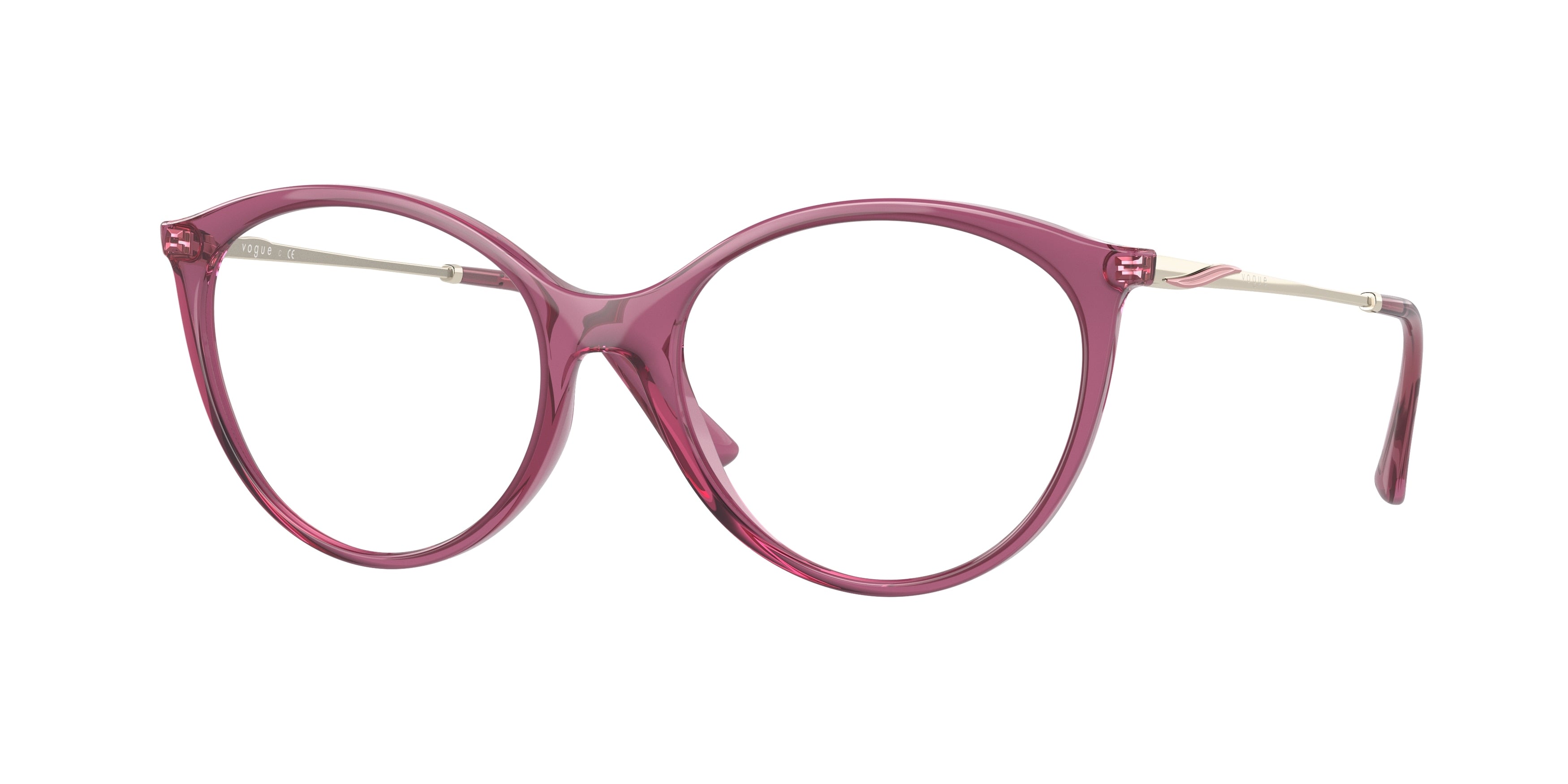 Vogue VO5387 Oval Eyeglasses 2798-Transparent Purple 53-140-17 - Color Map Violet