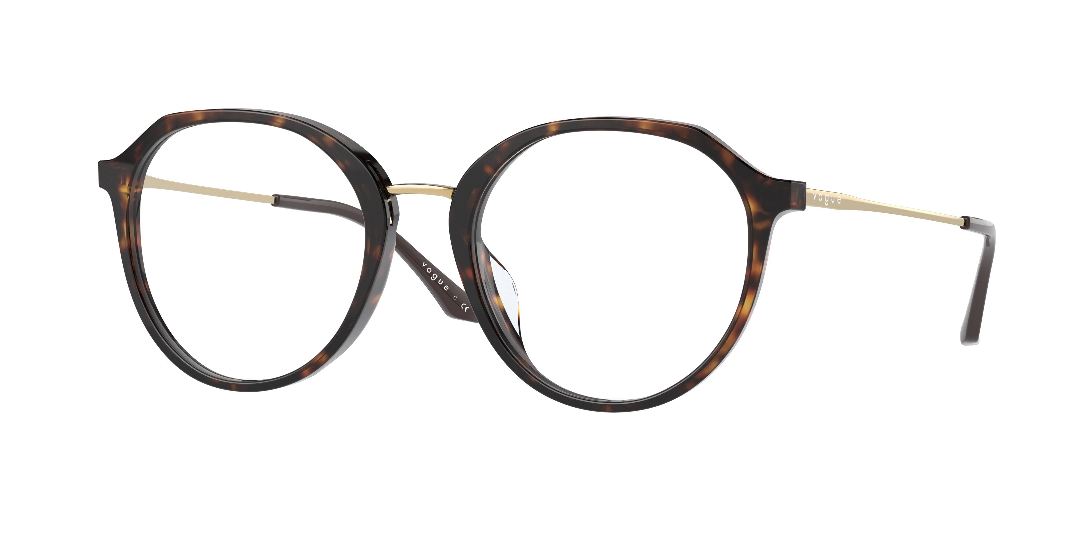 Vogue VO5401D Round Eyeglasses  W656-Dark Havana 53-140-20 - Color Map Brown