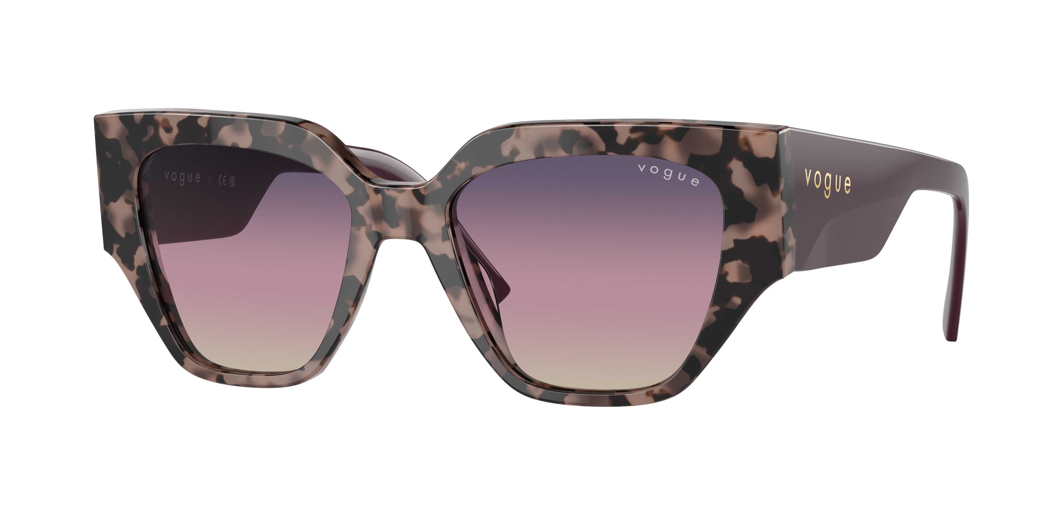 Vogue VO5409S Irregular Sunglasses 3150U6-Pink Tortoise 52-140-18 - Color Map Tortoise